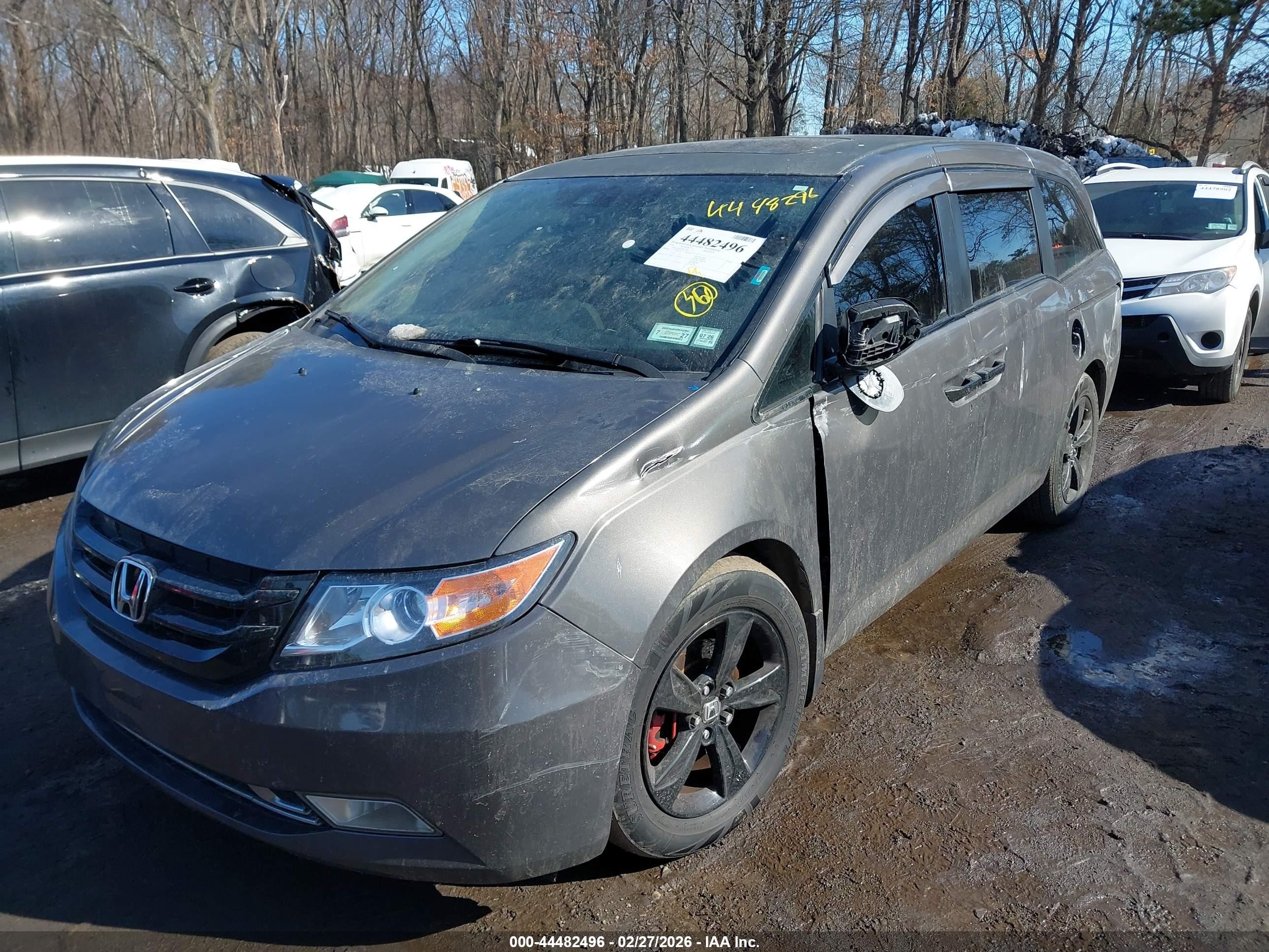 2014 Honda Odyssey Ex-l Gray vin: 5FNRL5H6XEB017398