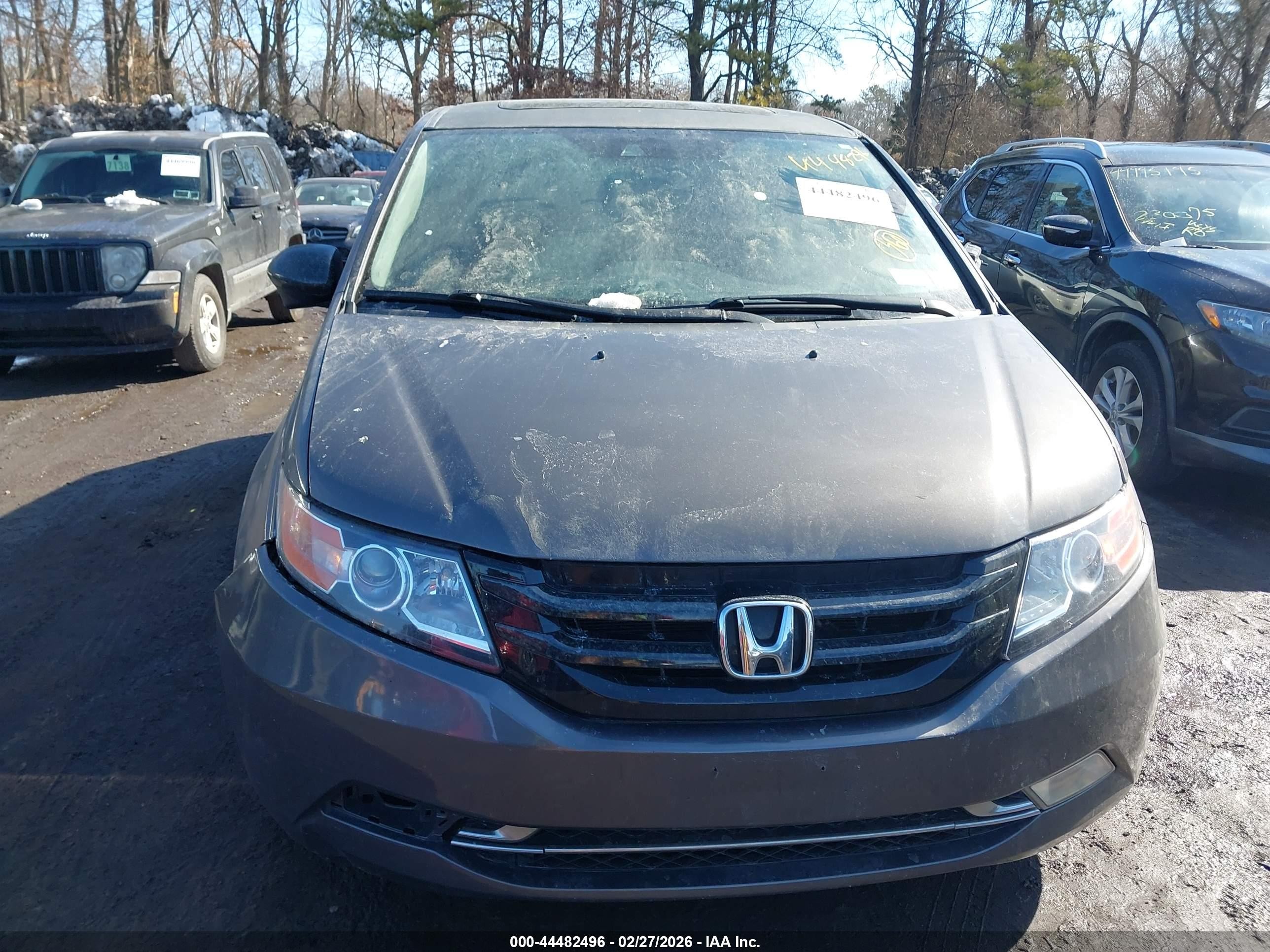 2014 Honda Odyssey Ex-l Gray vin: 5FNRL5H6XEB017398