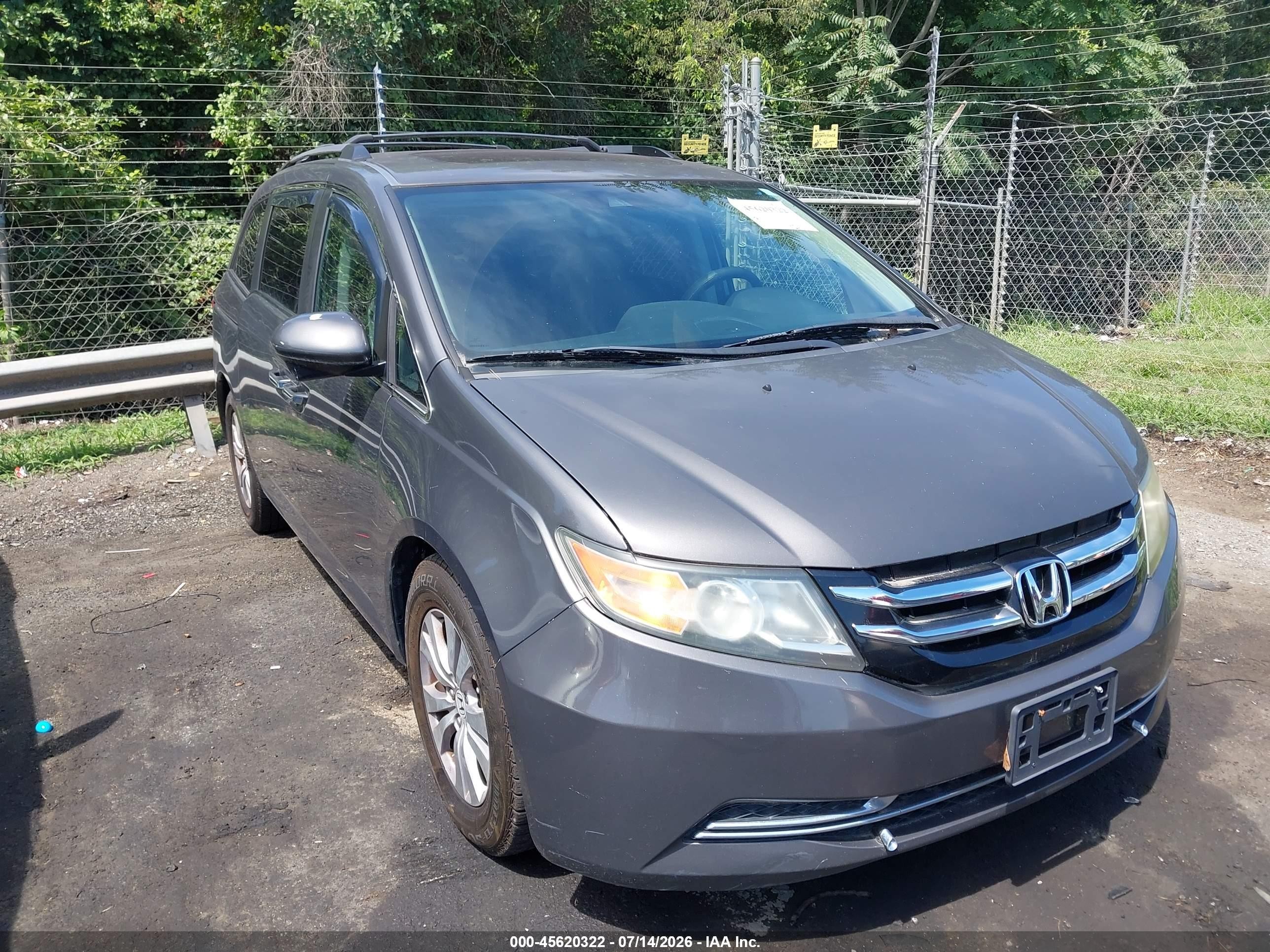 2014 Honda Odyssey Ex-l Gray vin: 5FNRL5H6XEB020429