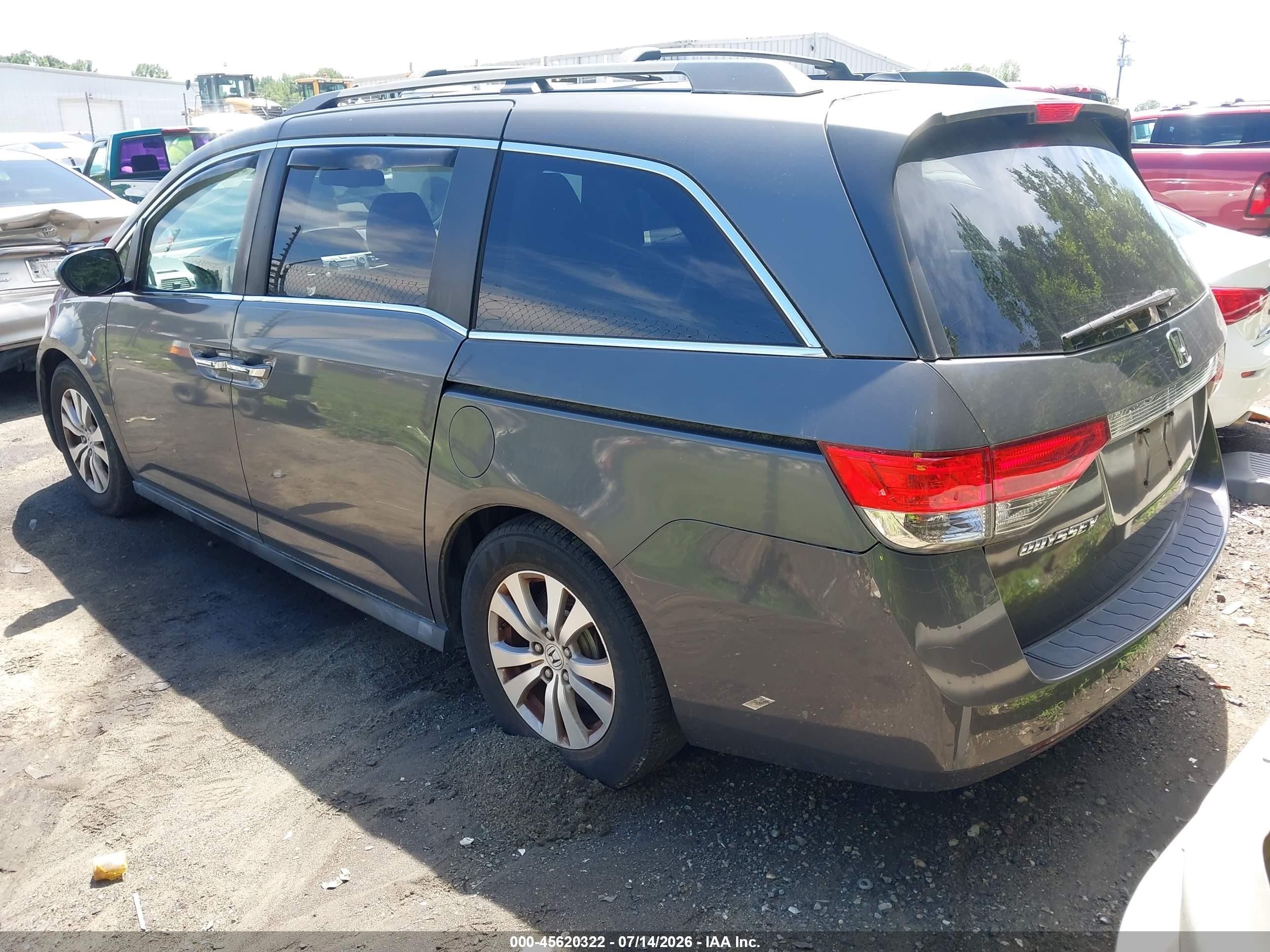 2014 Honda Odyssey Ex-l Gray vin: 5FNRL5H6XEB020429