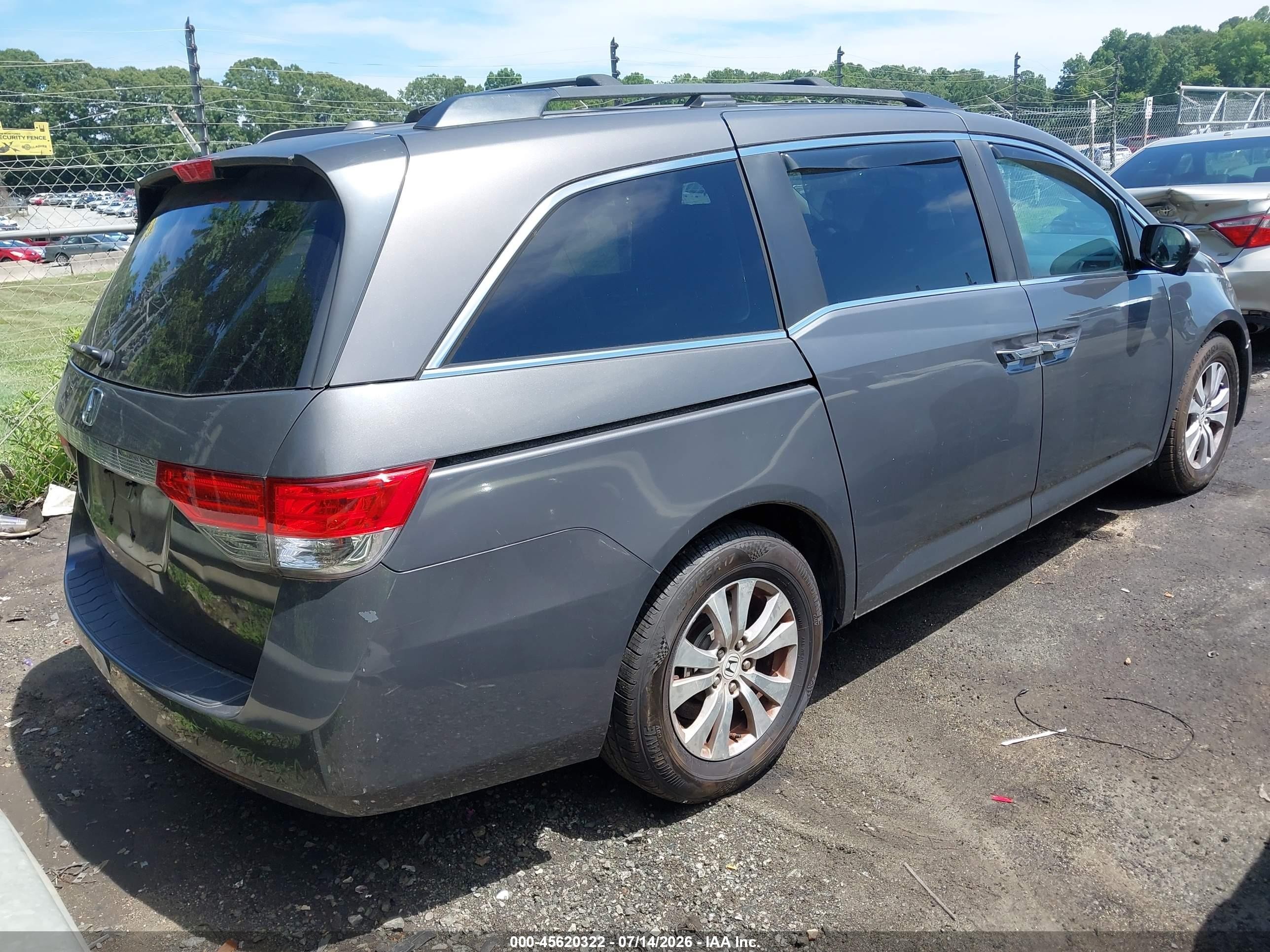 2014 Honda Odyssey Ex-l Gray vin: 5FNRL5H6XEB020429