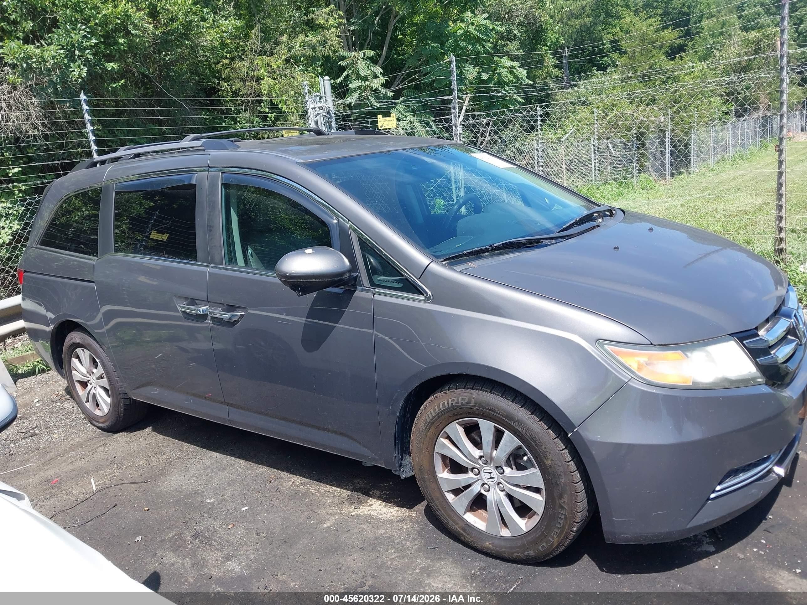 2014 Honda Odyssey Ex-l Gray vin: 5FNRL5H6XEB020429