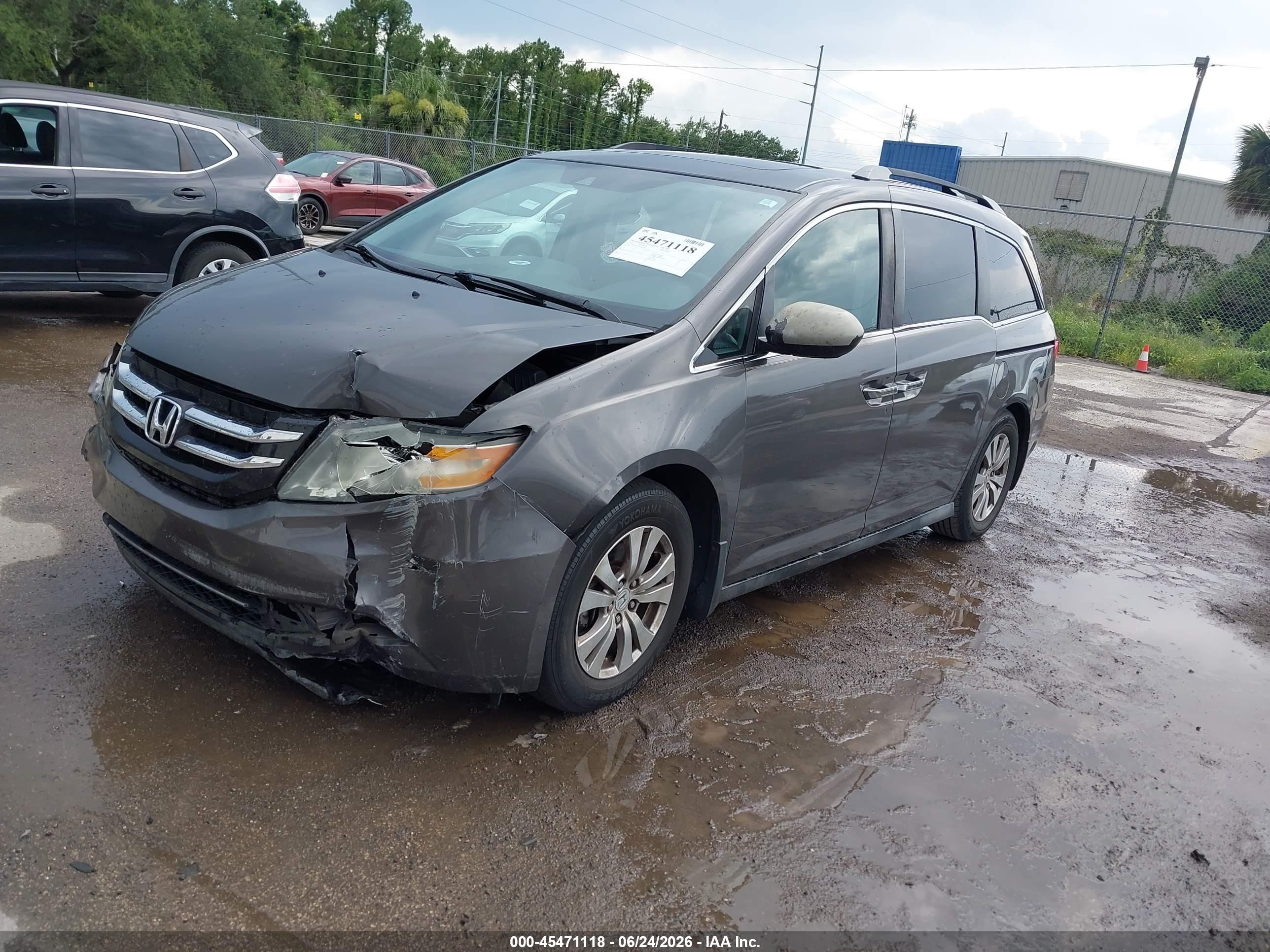 2014 Honda Odyssey Ex-l Gray vin: 5FNRL5H6XEB022925