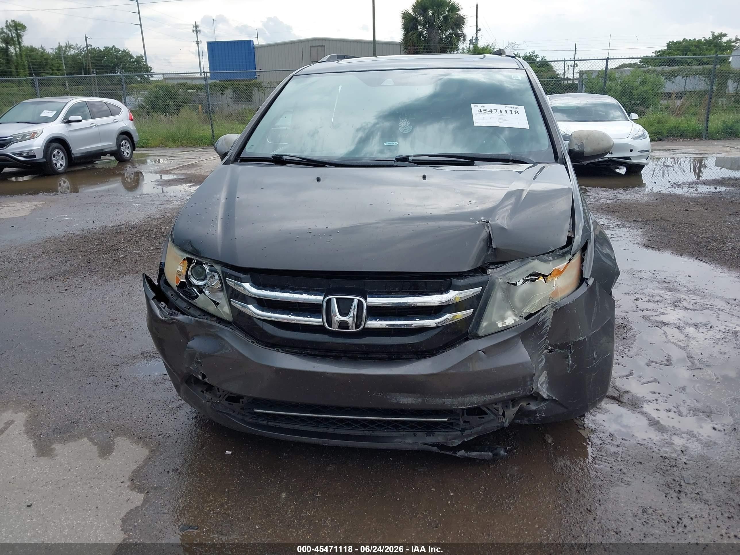 2014 Honda Odyssey Ex-l Gray vin: 5FNRL5H6XEB022925