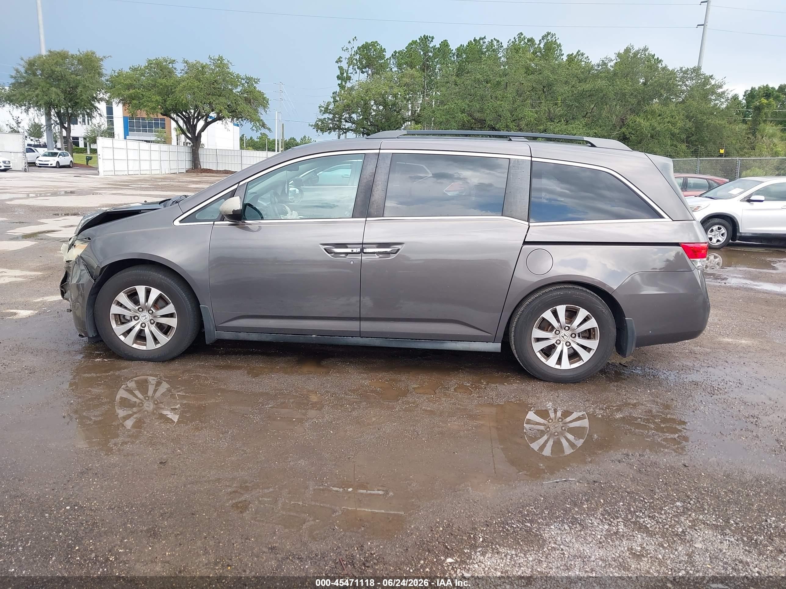 2014 Honda Odyssey Ex-l Gray vin: 5FNRL5H6XEB022925