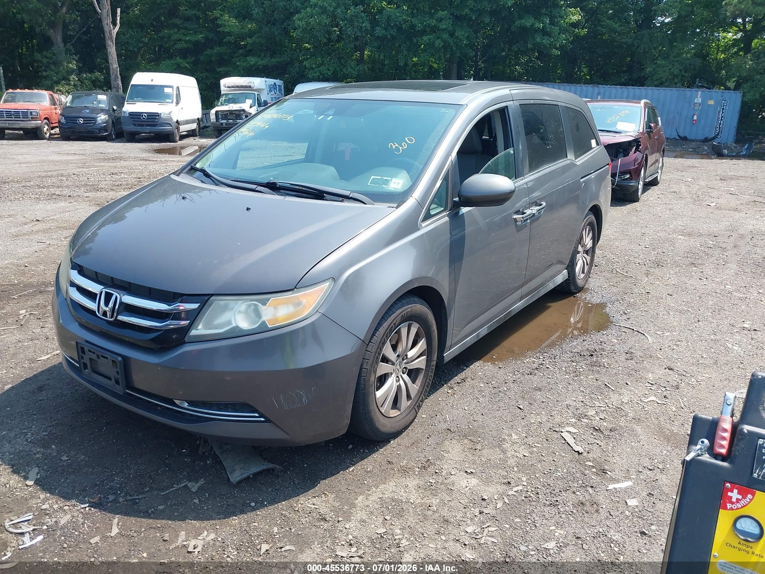 2014 Honda Odyssey Ex-l Gray vin: 5FNRL5H6XEB046058