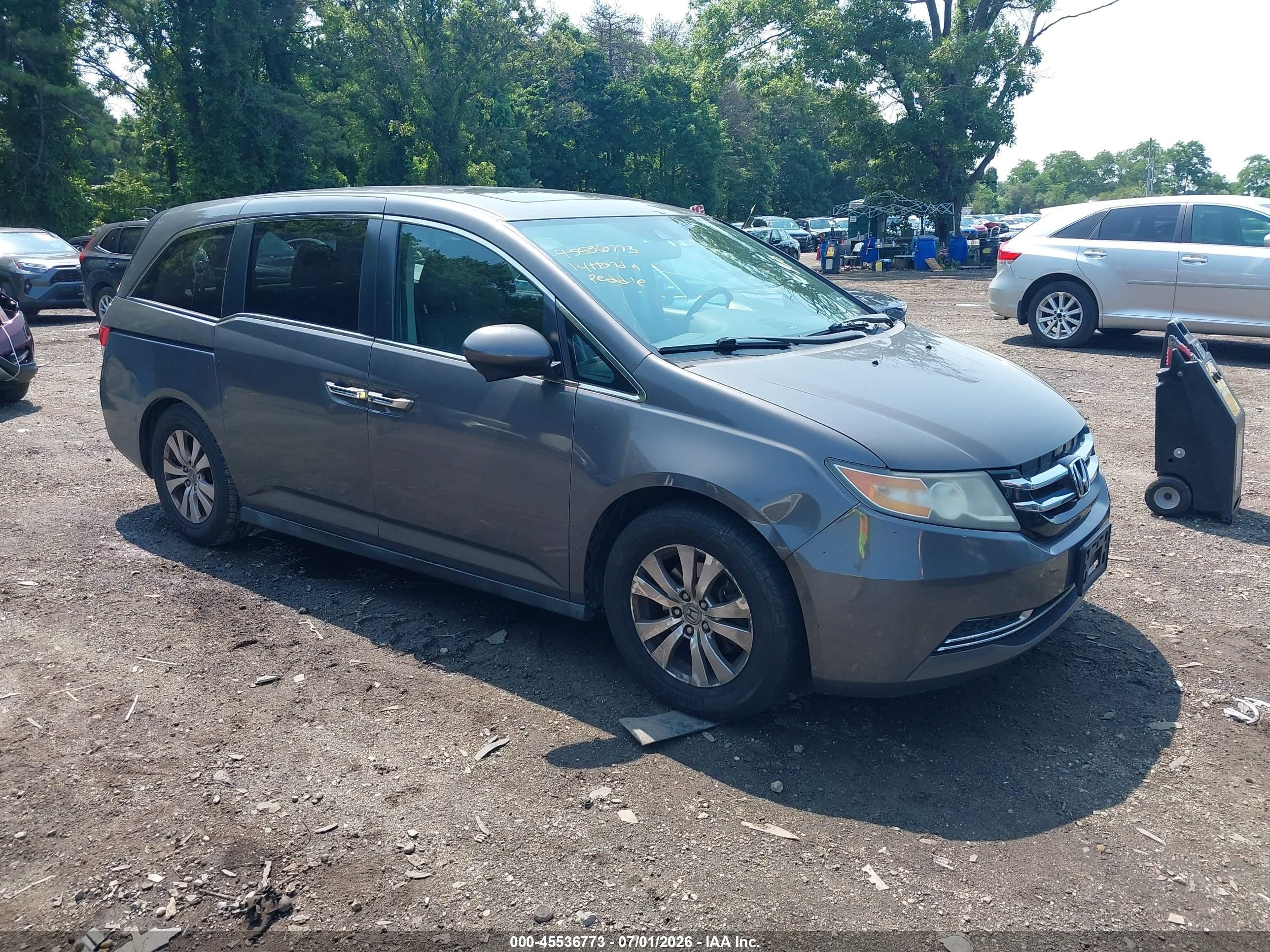2014 Honda Odyssey Ex-l Gray vin: 5FNRL5H6XEB046058