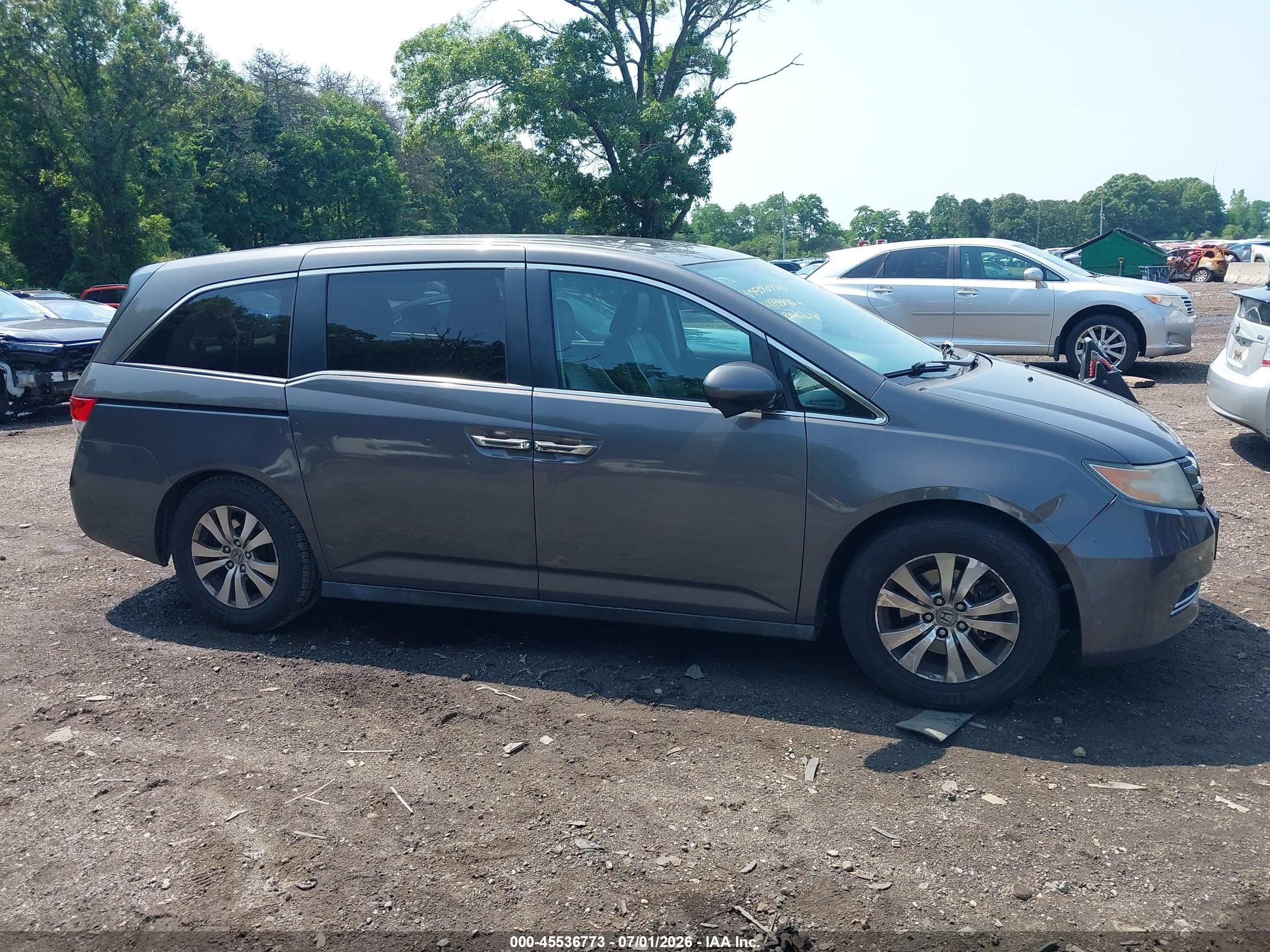 2014 Honda Odyssey Ex-l Gray vin: 5FNRL5H6XEB046058