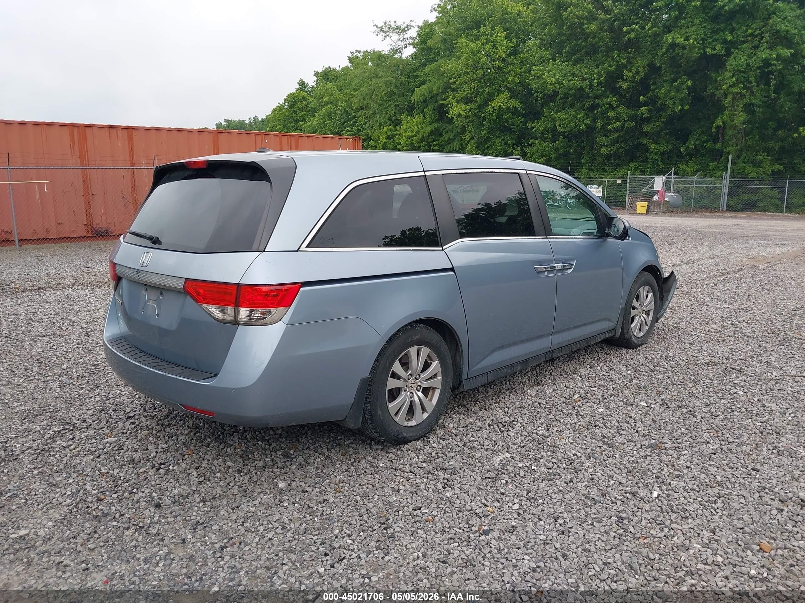 2014 Honda Odyssey Ex-l Blue vin: 5FNRL5H6XEB053219