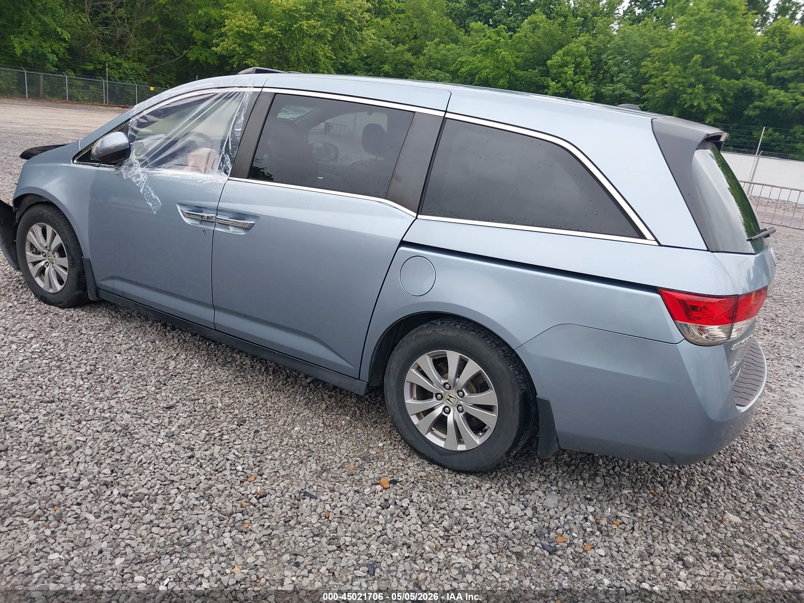 2014 Honda Odyssey Ex-l Blue vin: 5FNRL5H6XEB053219