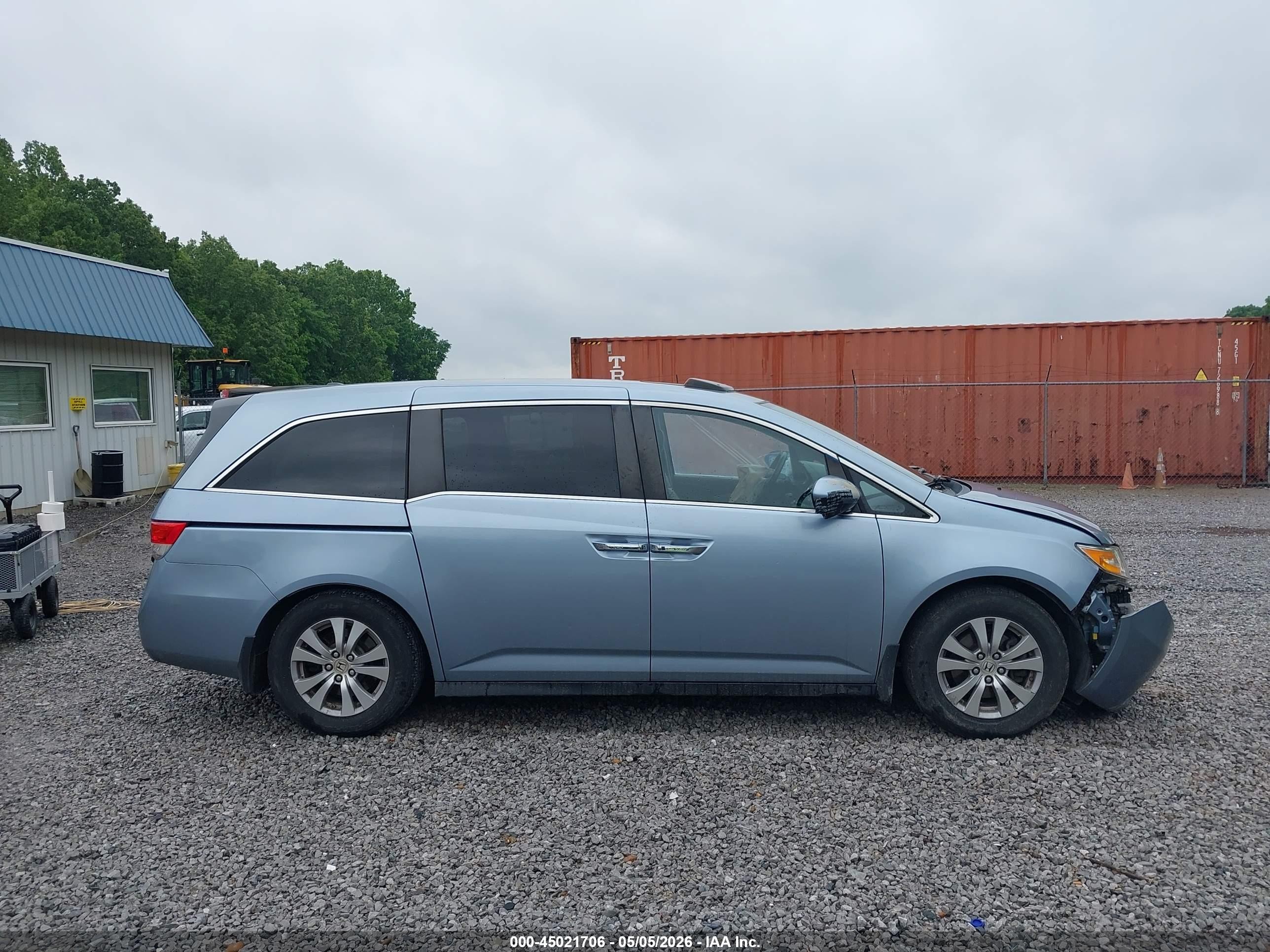 2014 Honda Odyssey Ex-l Blue vin: 5FNRL5H6XEB053219