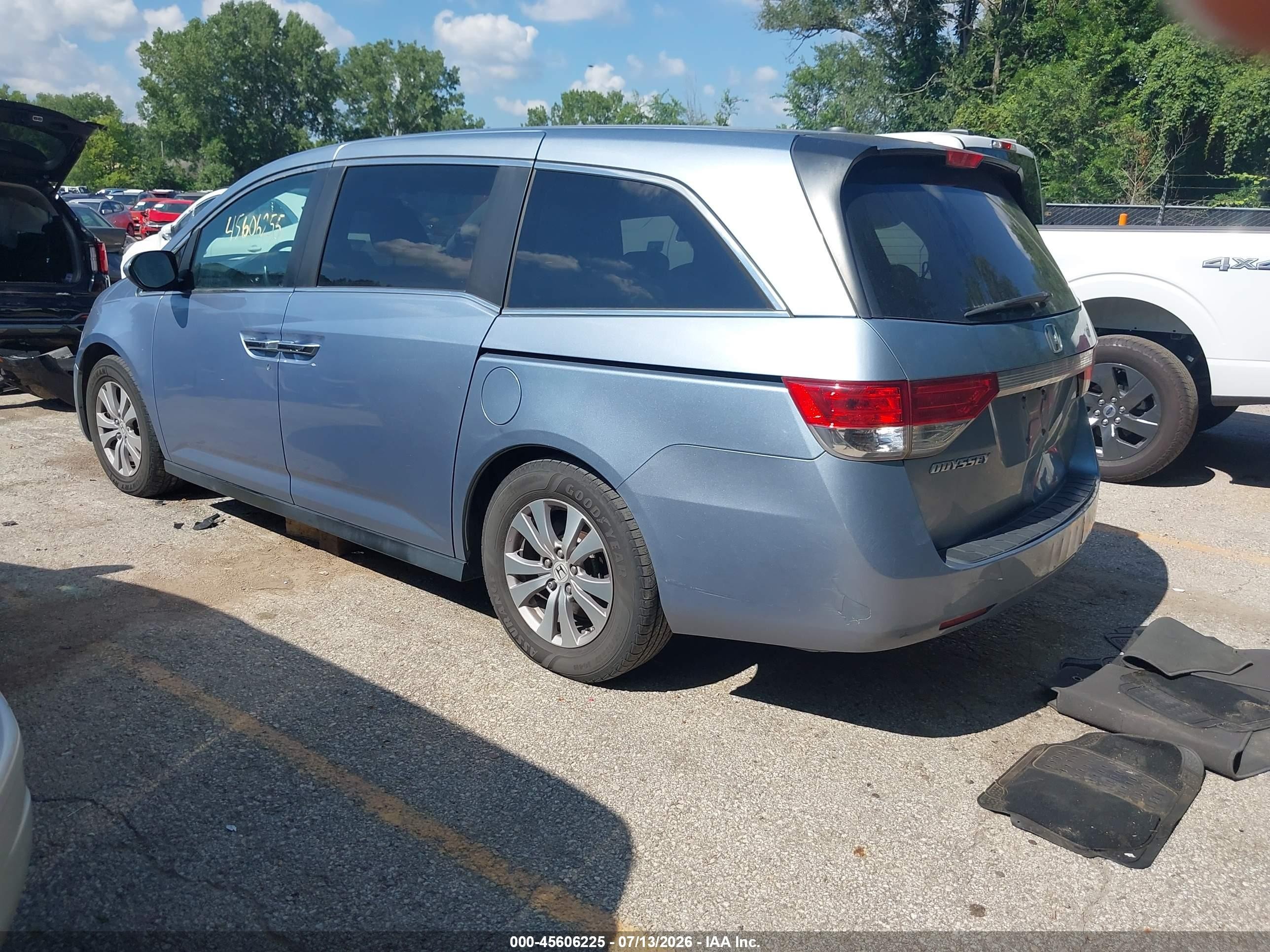 2014 Honda Odyssey Ex-l Blue vin: 5FNRL5H6XEB053222