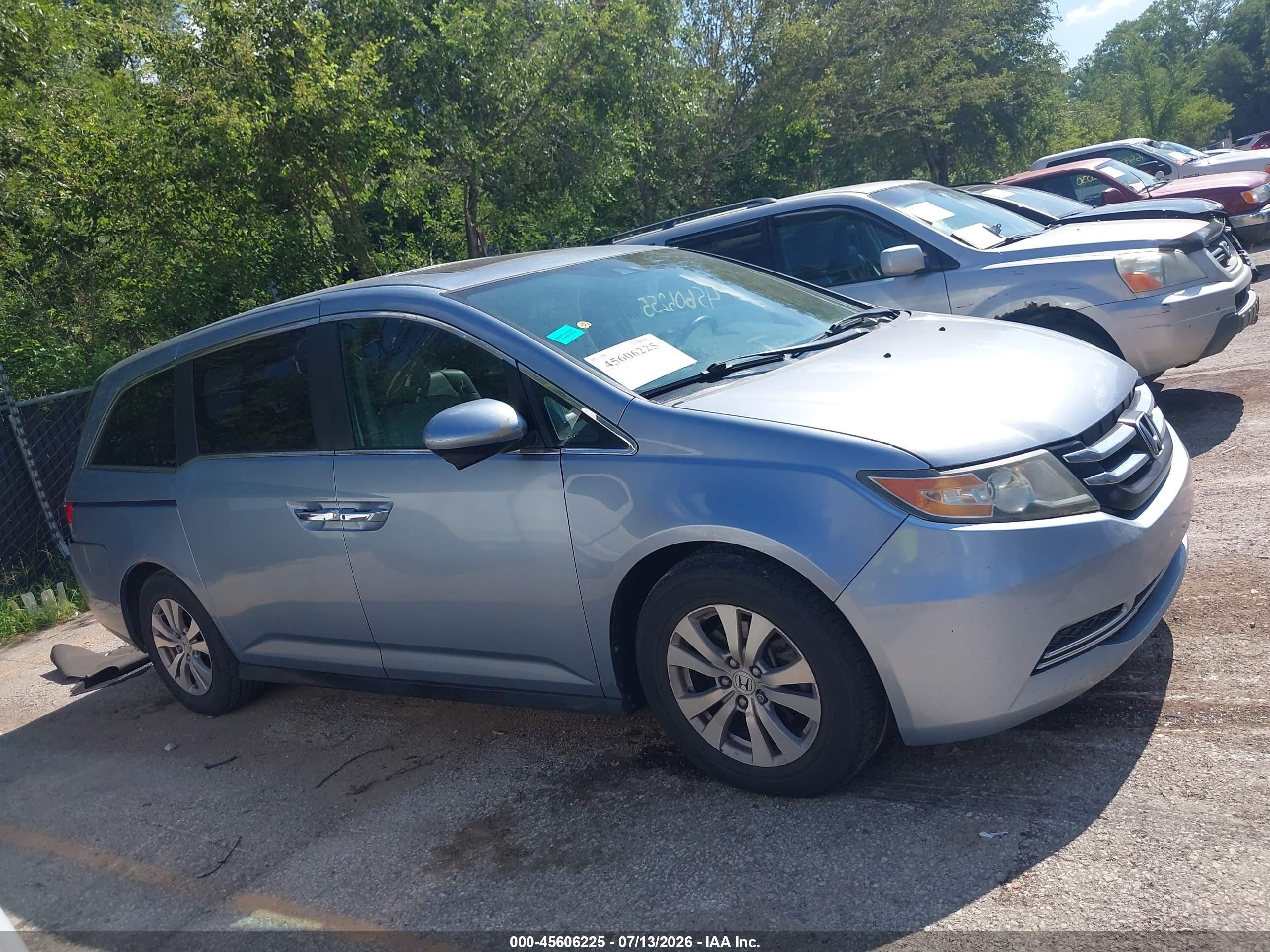 2014 Honda Odyssey Ex-l Blue vin: 5FNRL5H6XEB053222