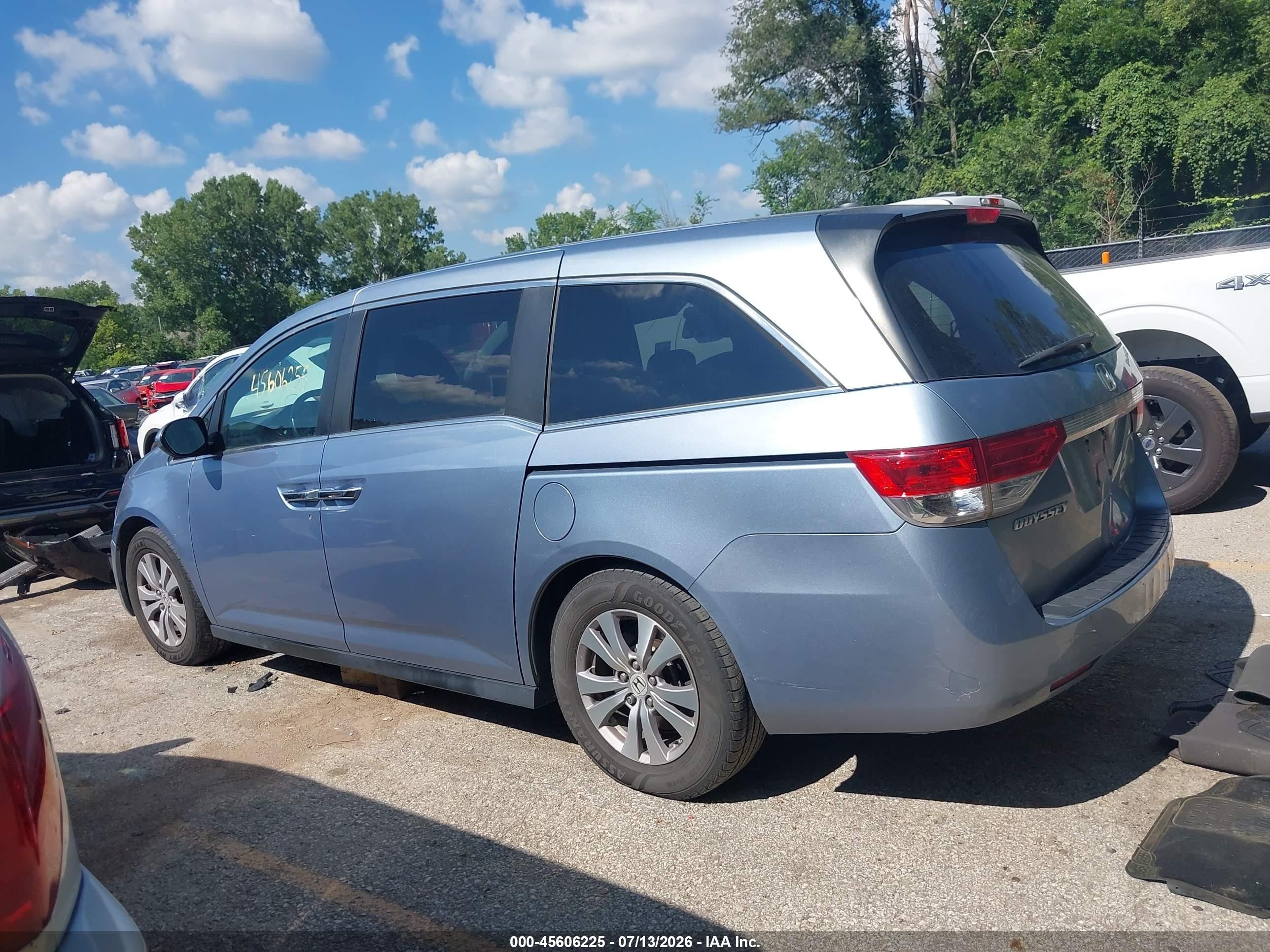 2014 Honda Odyssey Ex-l Blue vin: 5FNRL5H6XEB053222