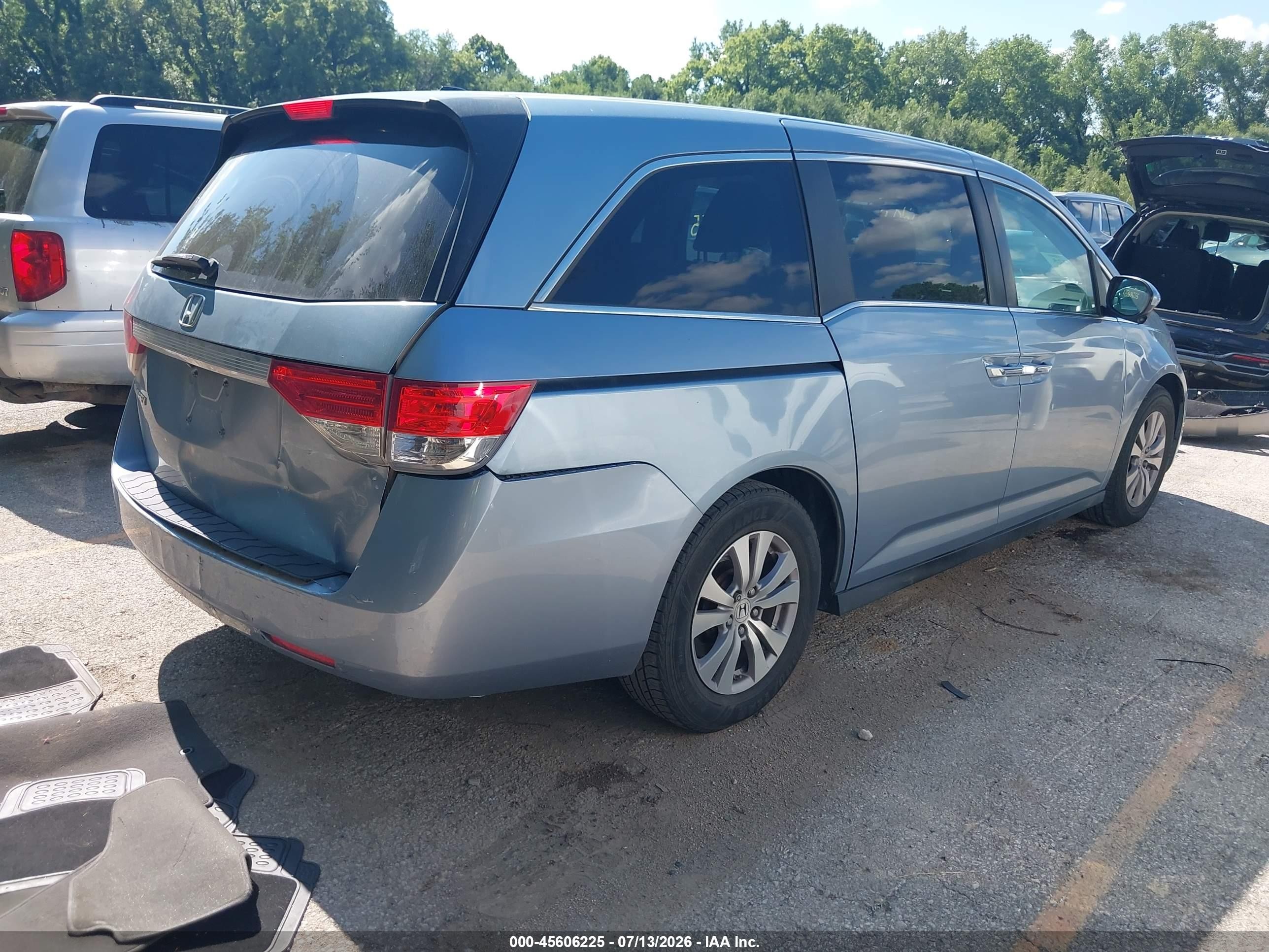 2014 Honda Odyssey Ex-l Blue vin: 5FNRL5H6XEB053222