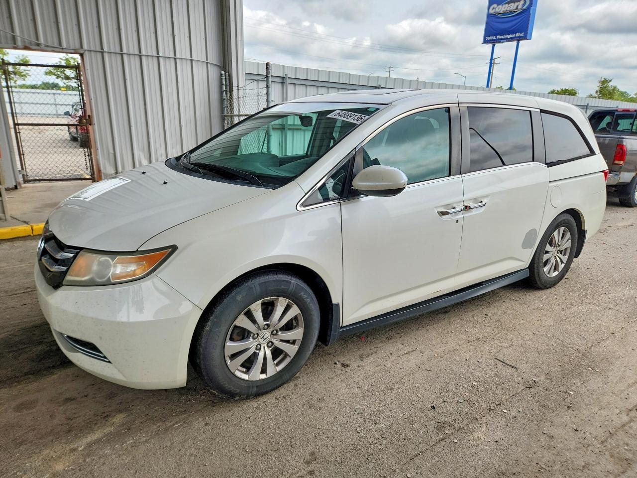 2014 Honda Odyssey Exl White vin: 5FNRL5H6XEB056265