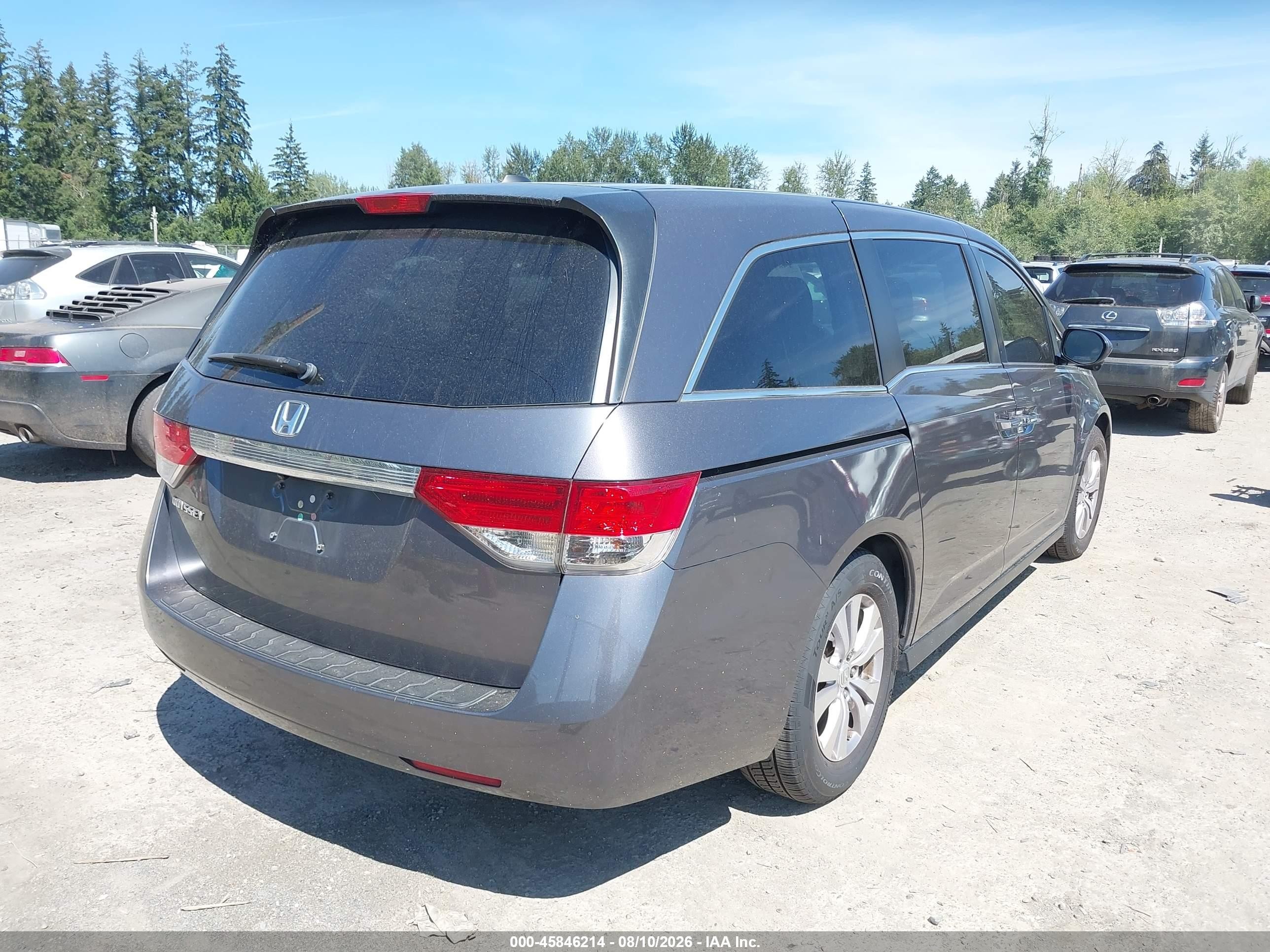 2014 Honda Odyssey Ex-l Gray vin: 5FNRL5H6XEB061031