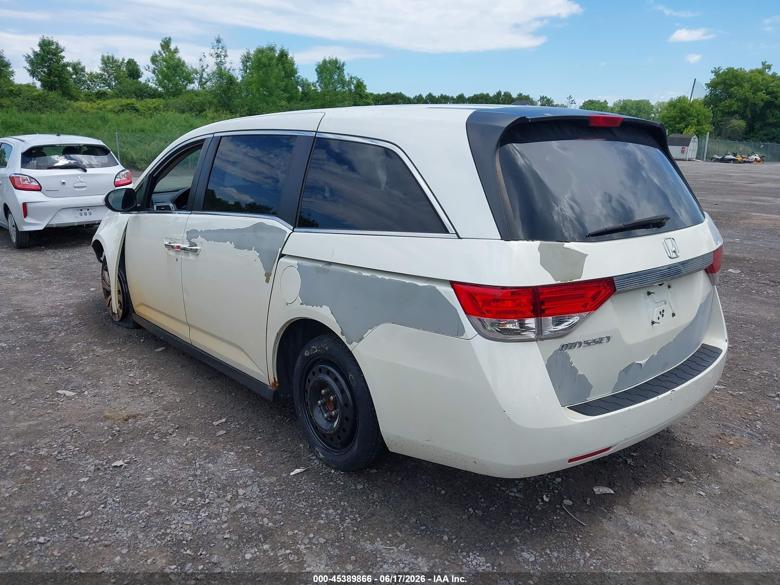 2014 Honda Odyssey Ex-l White vin: 5FNRL5H6XEB067041