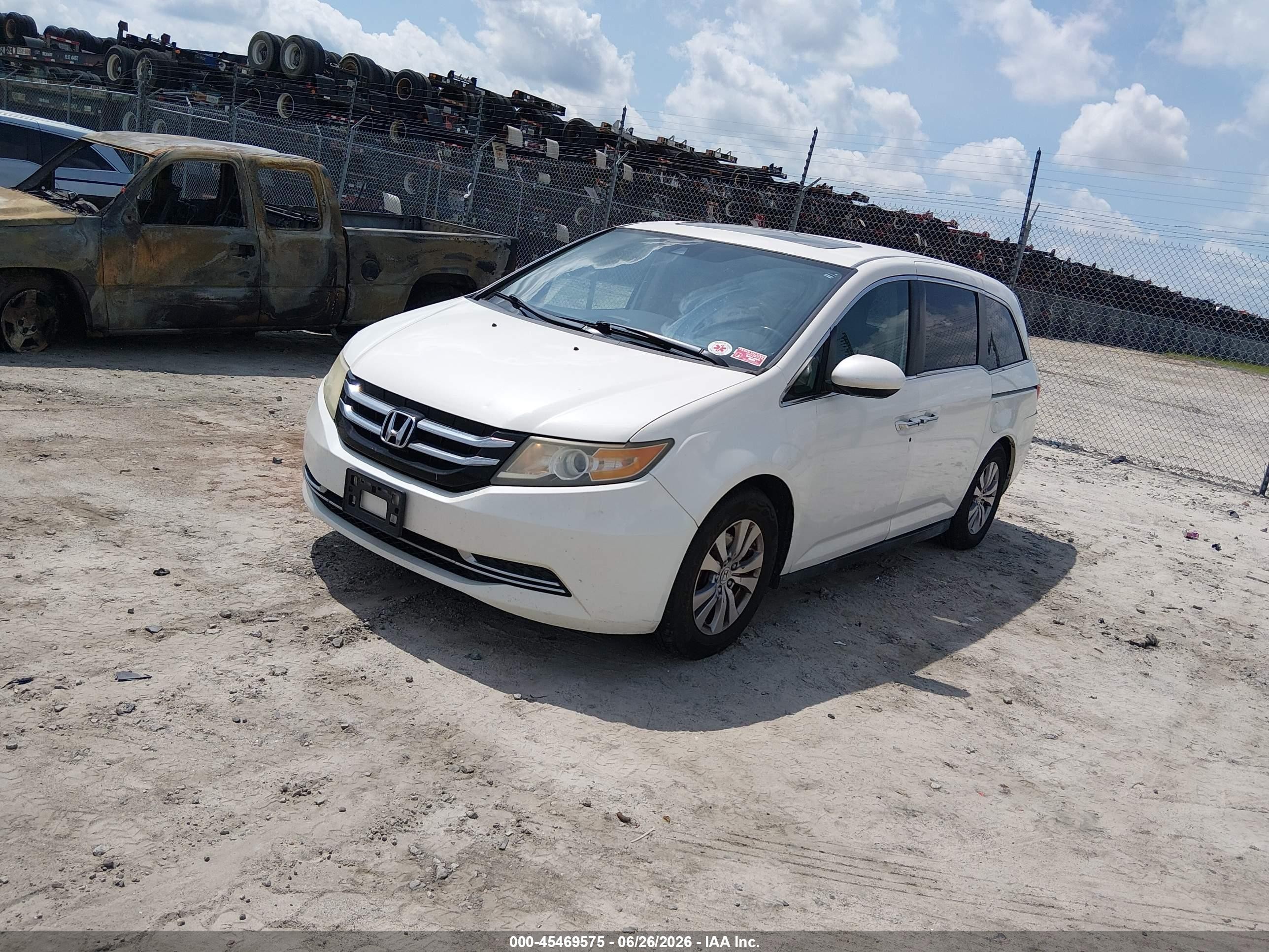2014 Honda Odyssey Ex-l Белый vin: 5FNRL5H6XEB076886