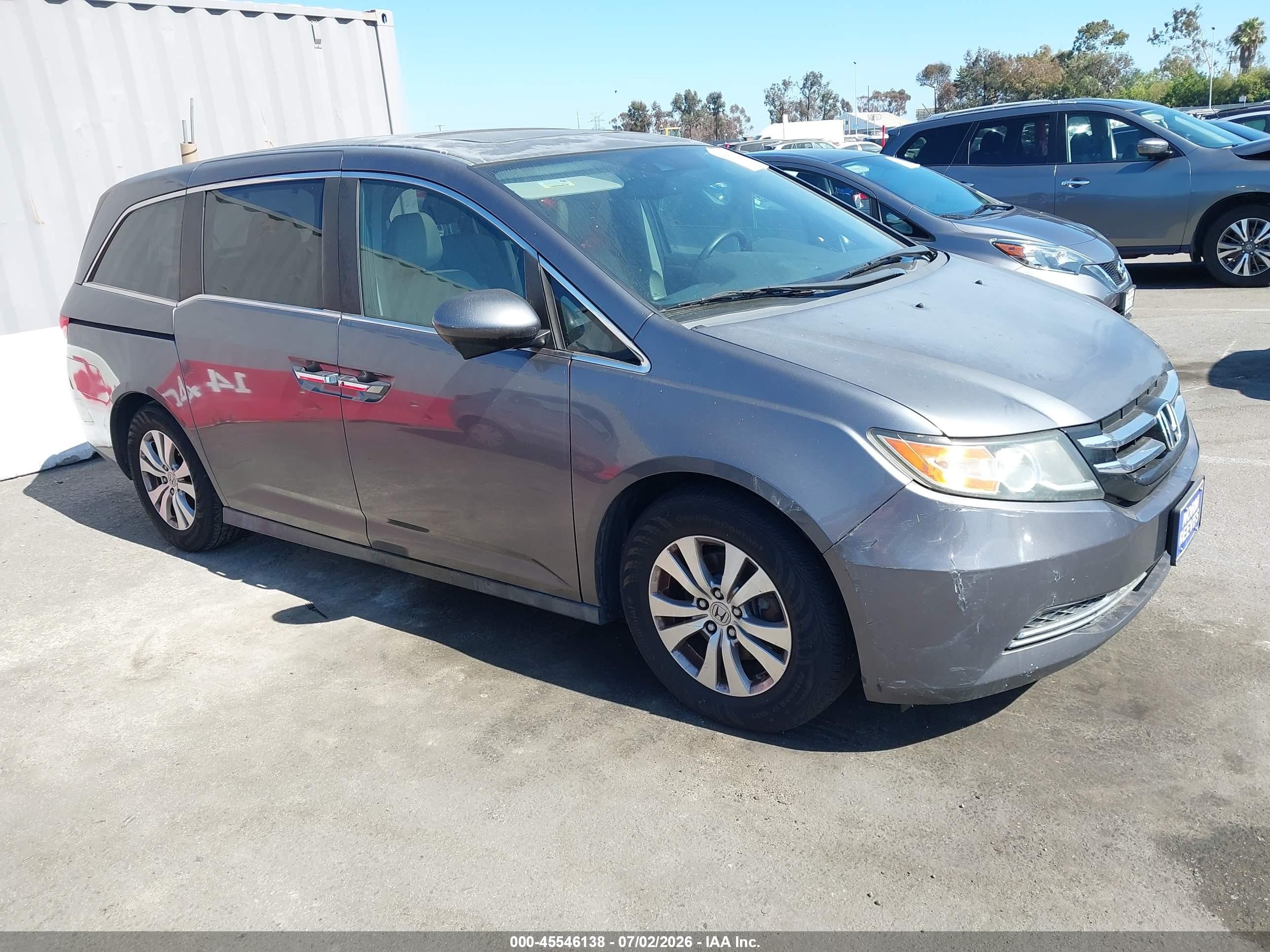 2014 Honda Odyssey Ex-l Gray vin: 5FNRL5H6XEB096474