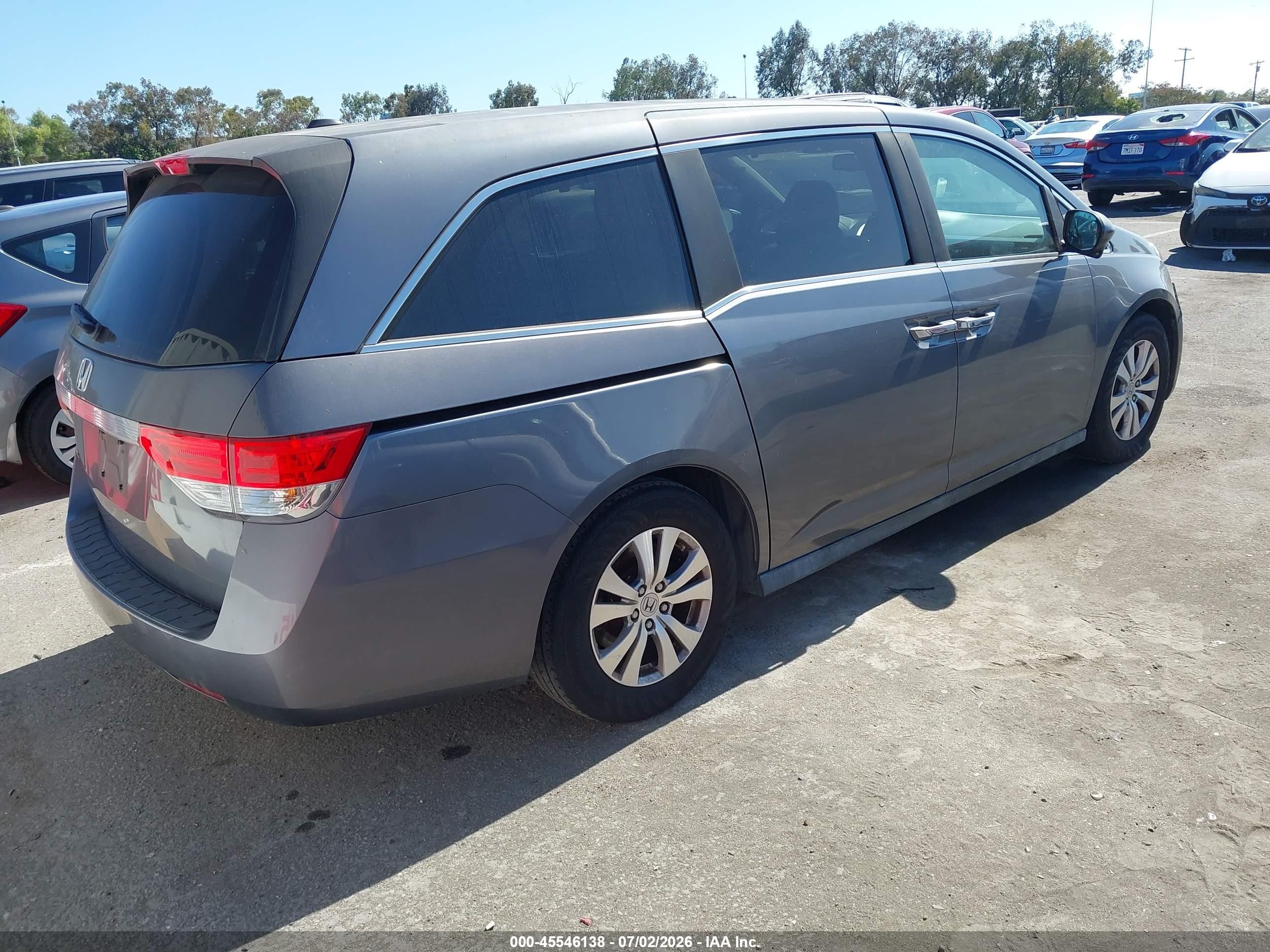 2014 Honda Odyssey Ex-l Gray vin: 5FNRL5H6XEB096474