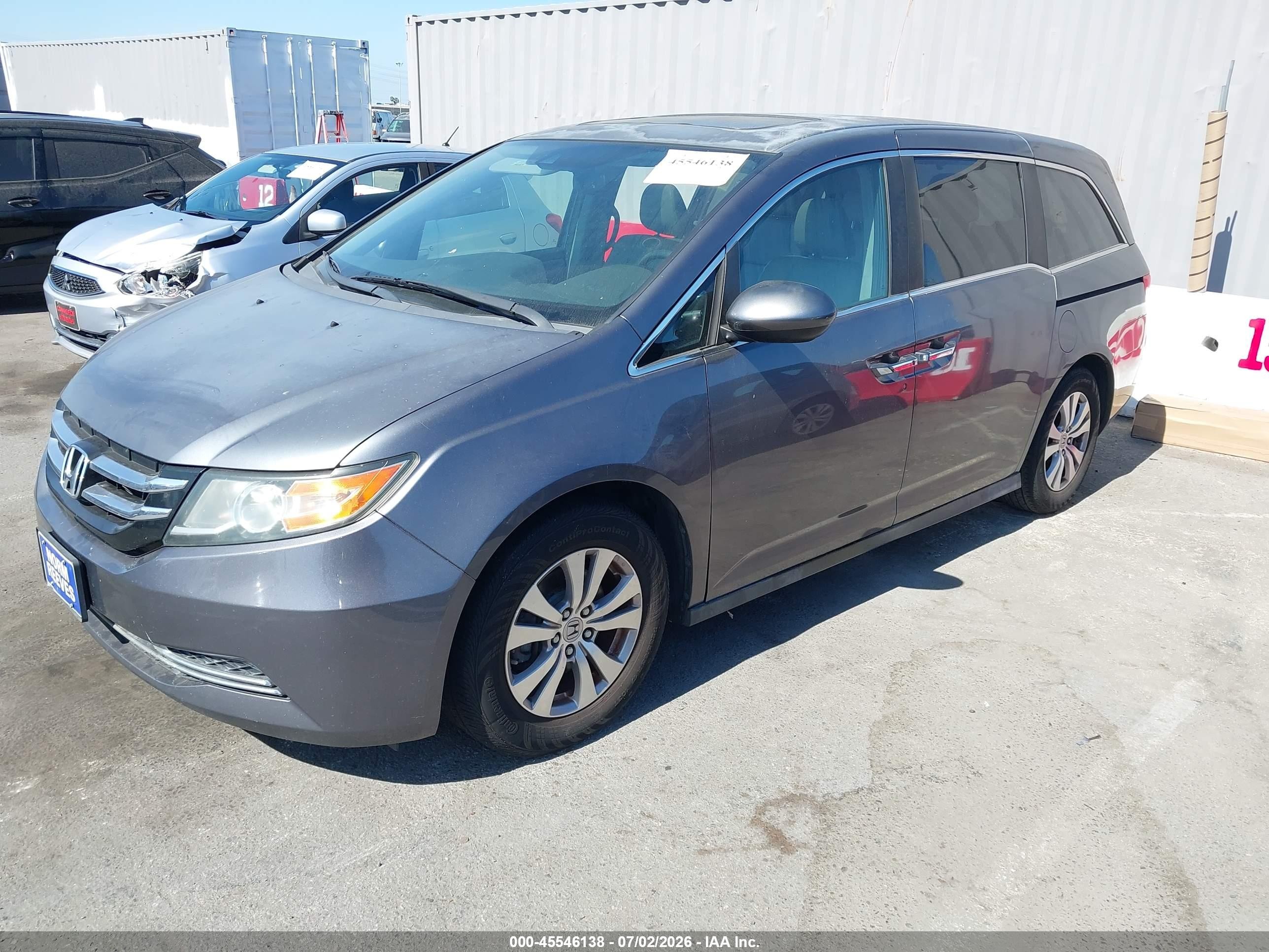 2014 Honda Odyssey Ex-l Gray vin: 5FNRL5H6XEB096474
