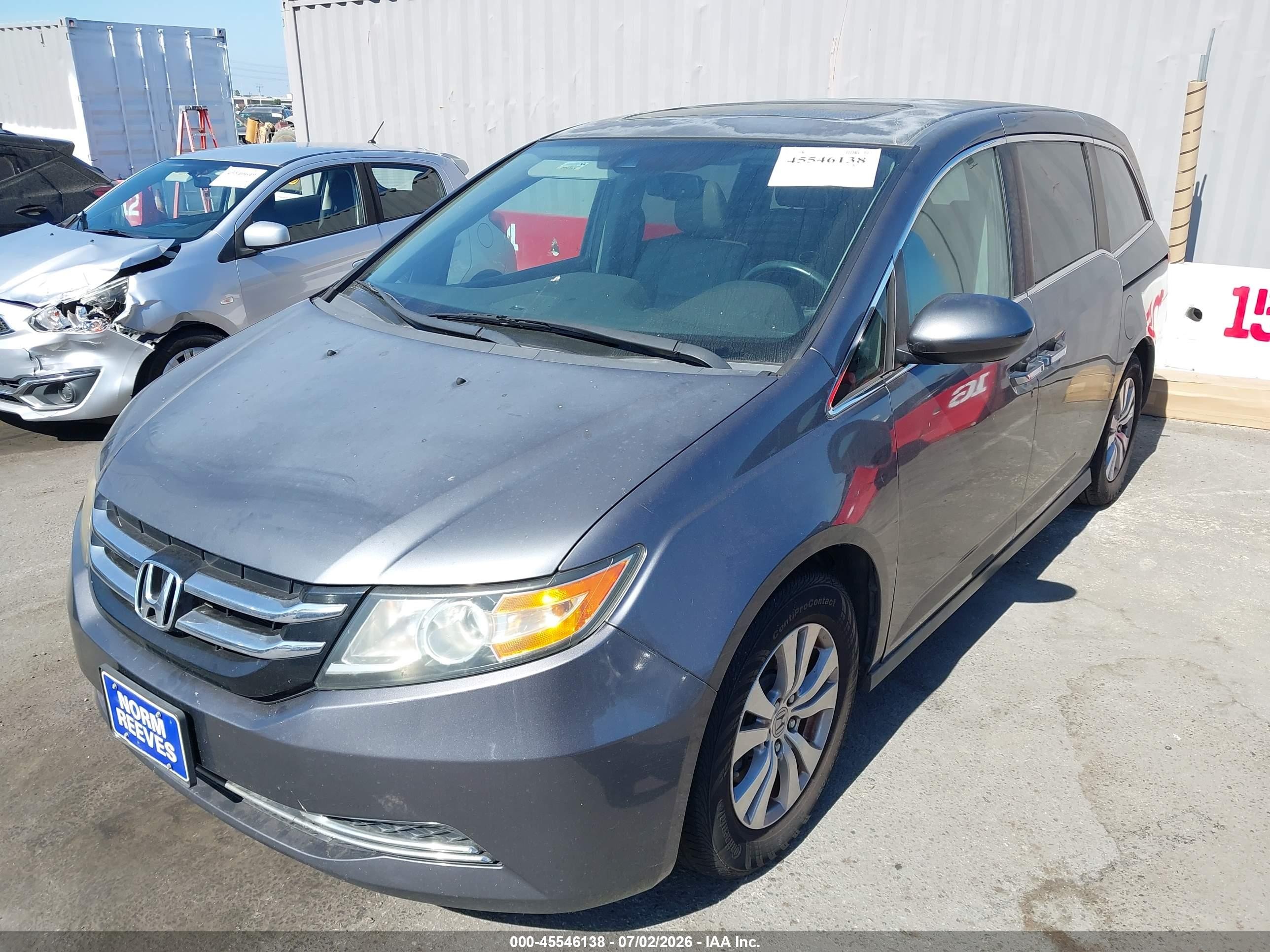 2014 Honda Odyssey Ex-l Gray vin: 5FNRL5H6XEB096474