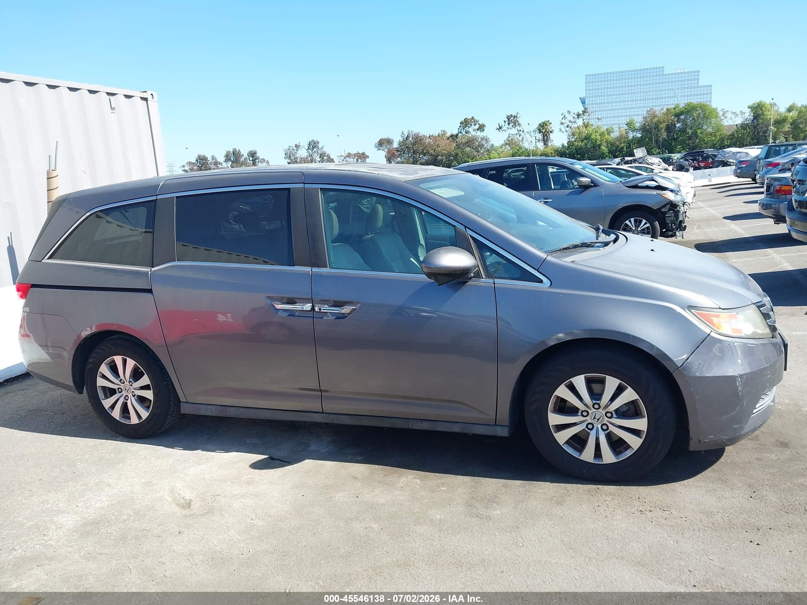 2014 Honda Odyssey Ex-l Gray vin: 5FNRL5H6XEB096474