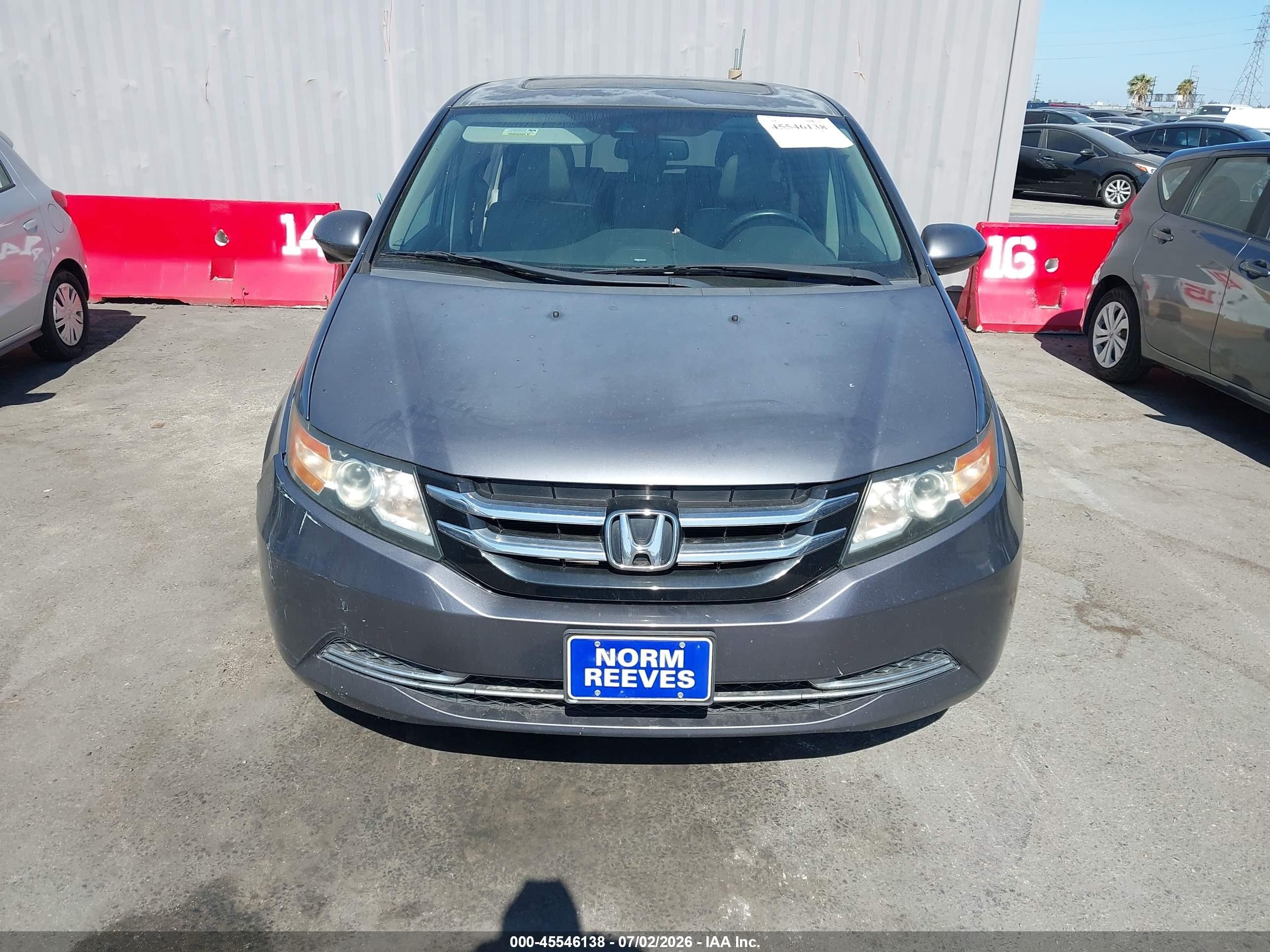 2014 Honda Odyssey Ex-l Gray vin: 5FNRL5H6XEB096474