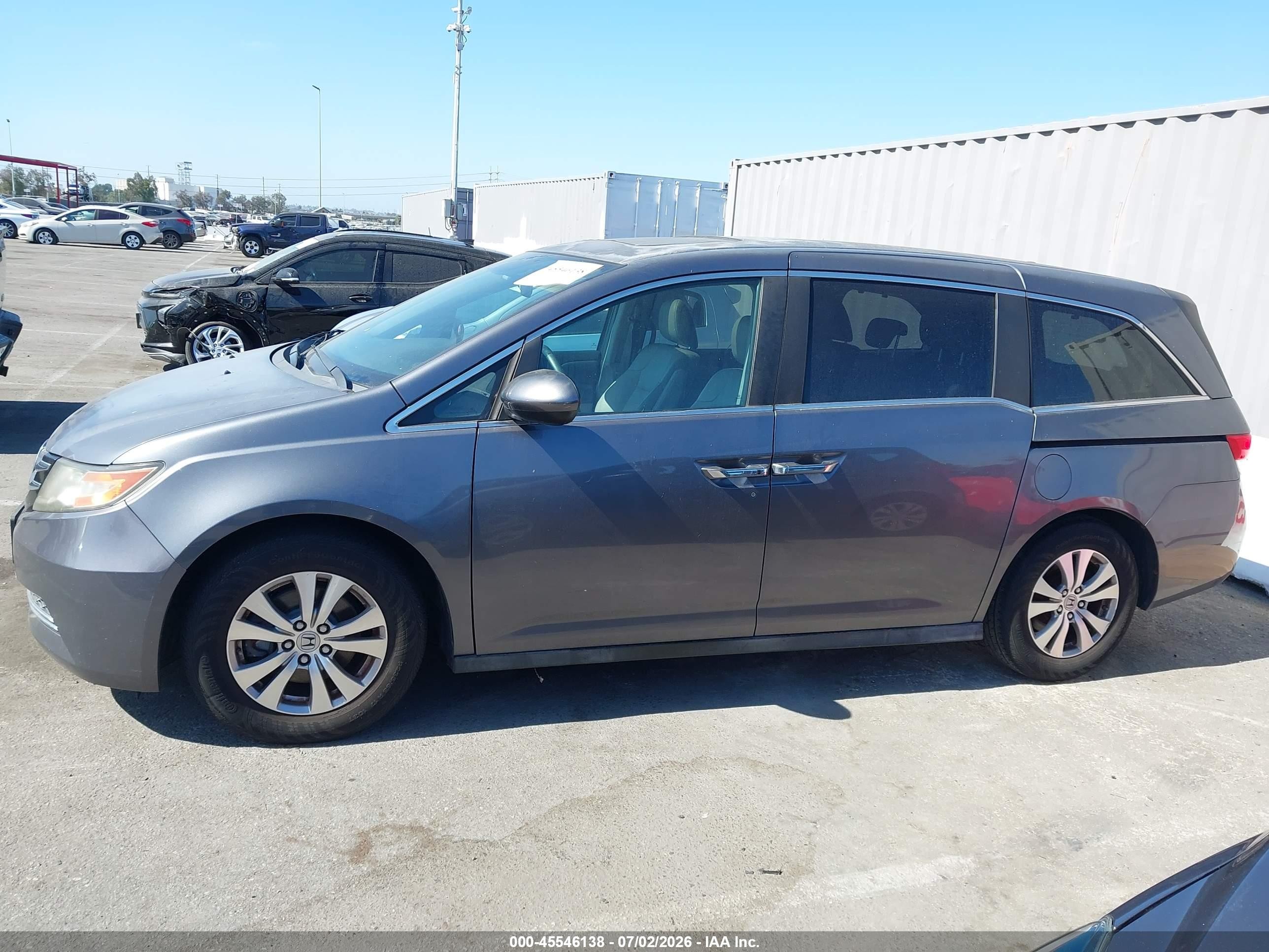 2014 Honda Odyssey Ex-l Gray vin: 5FNRL5H6XEB096474