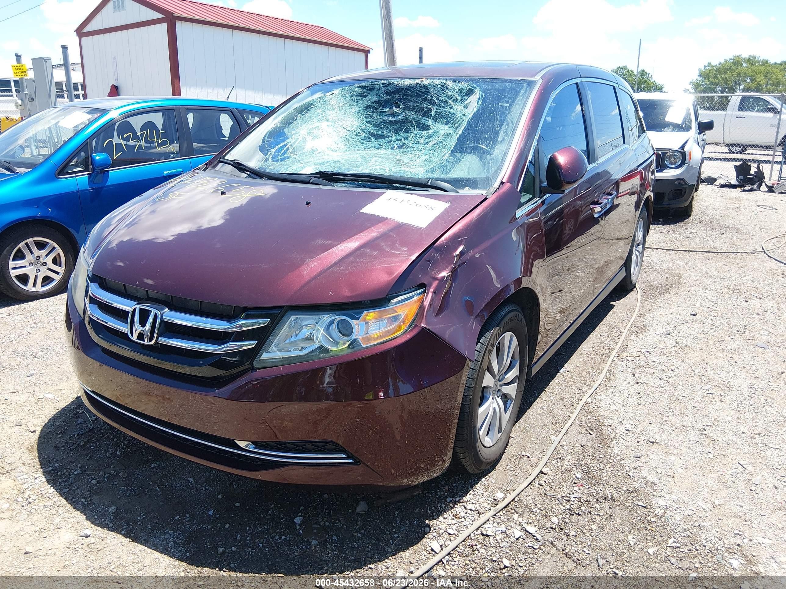 2014 Honda Odyssey Ex-l Maroon vin: 5FNRL5H6XEB116559