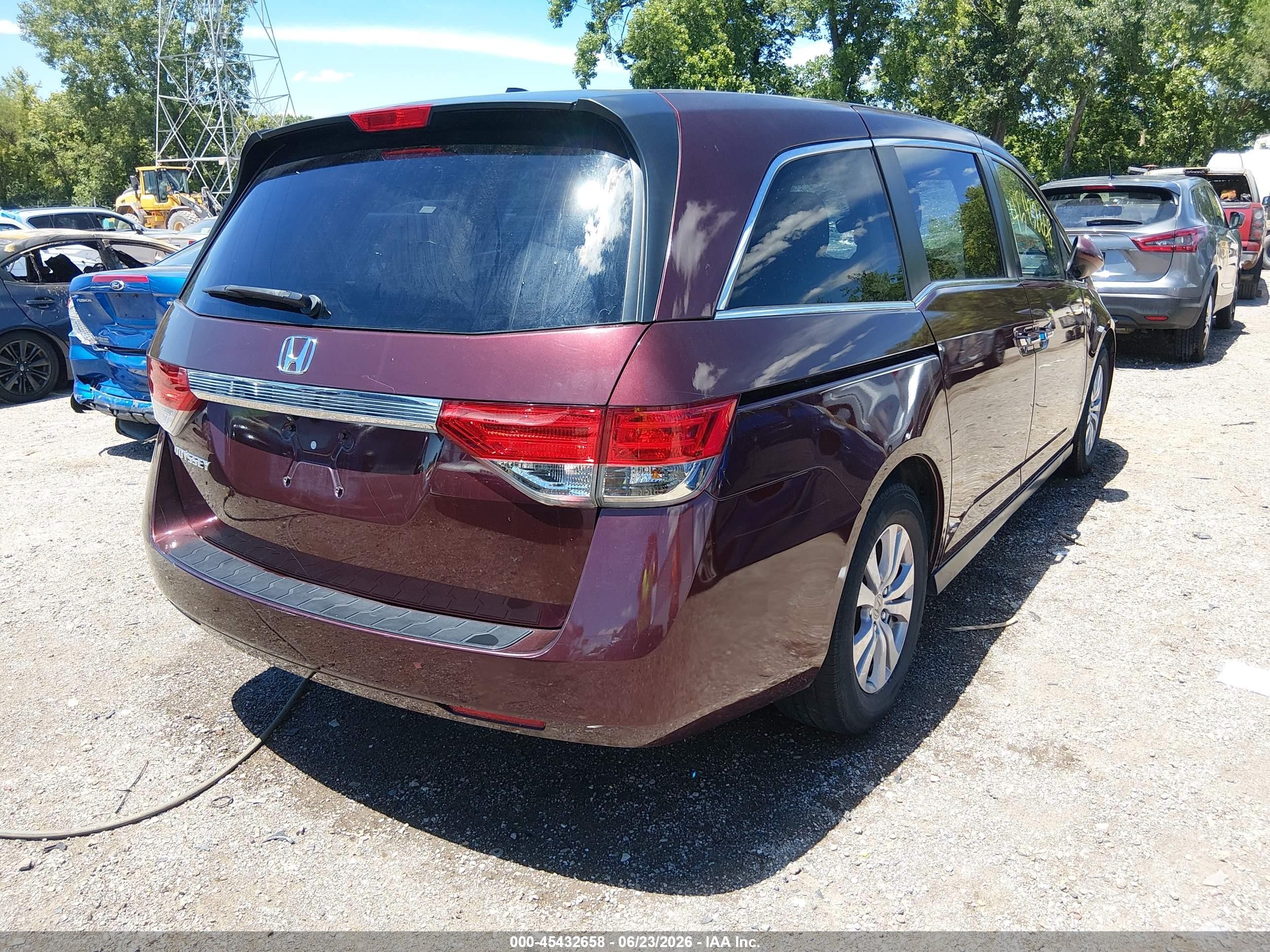 2014 Honda Odyssey Ex-l Maroon vin: 5FNRL5H6XEB116559