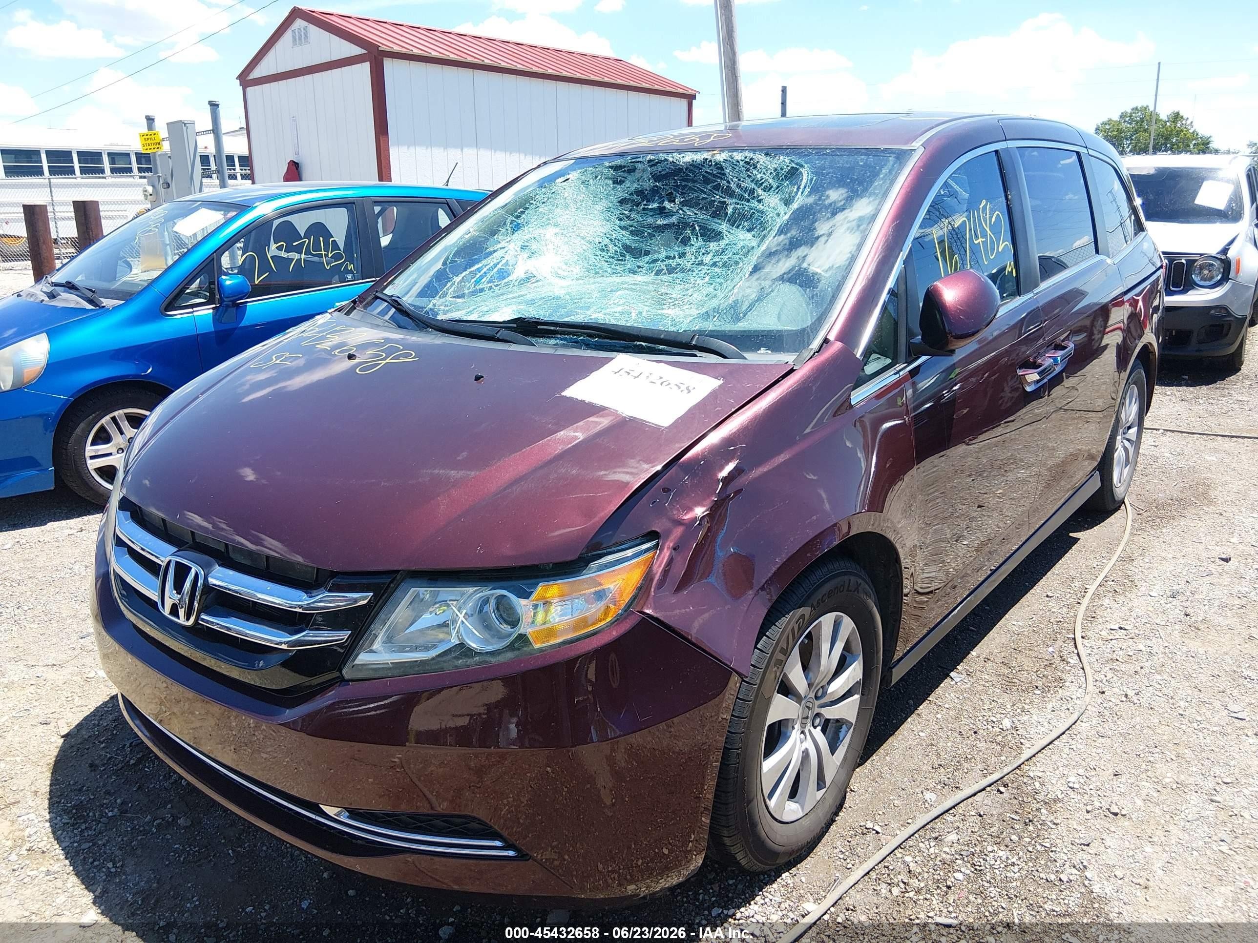 2014 Honda Odyssey Ex-l Maroon vin: 5FNRL5H6XEB116559