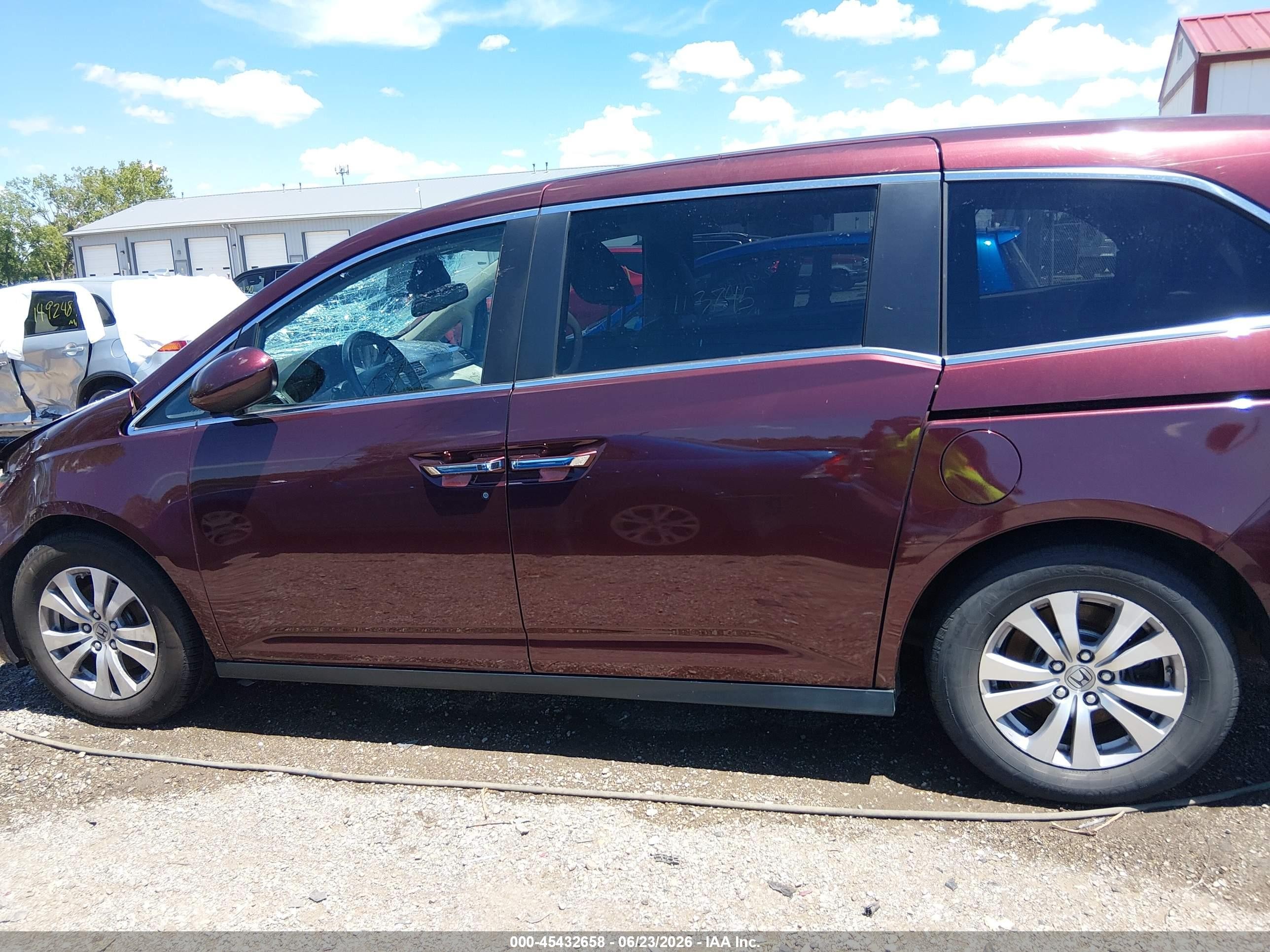 2014 Honda Odyssey Ex-l Maroon vin: 5FNRL5H6XEB116559
