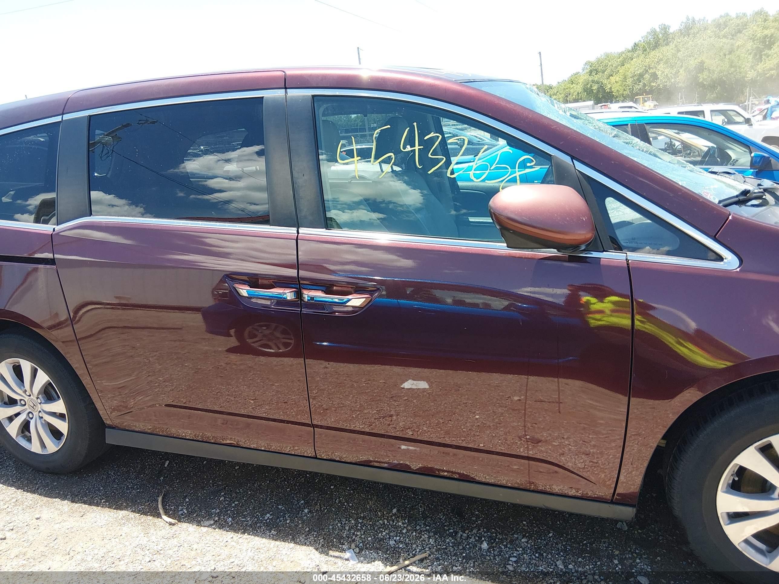 2014 Honda Odyssey Ex-l Maroon vin: 5FNRL5H6XEB116559