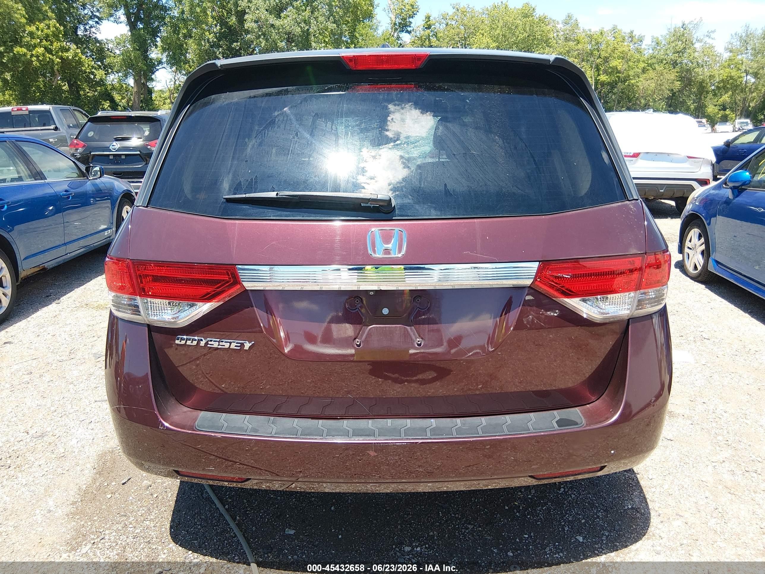2014 Honda Odyssey Ex-l Maroon vin: 5FNRL5H6XEB116559