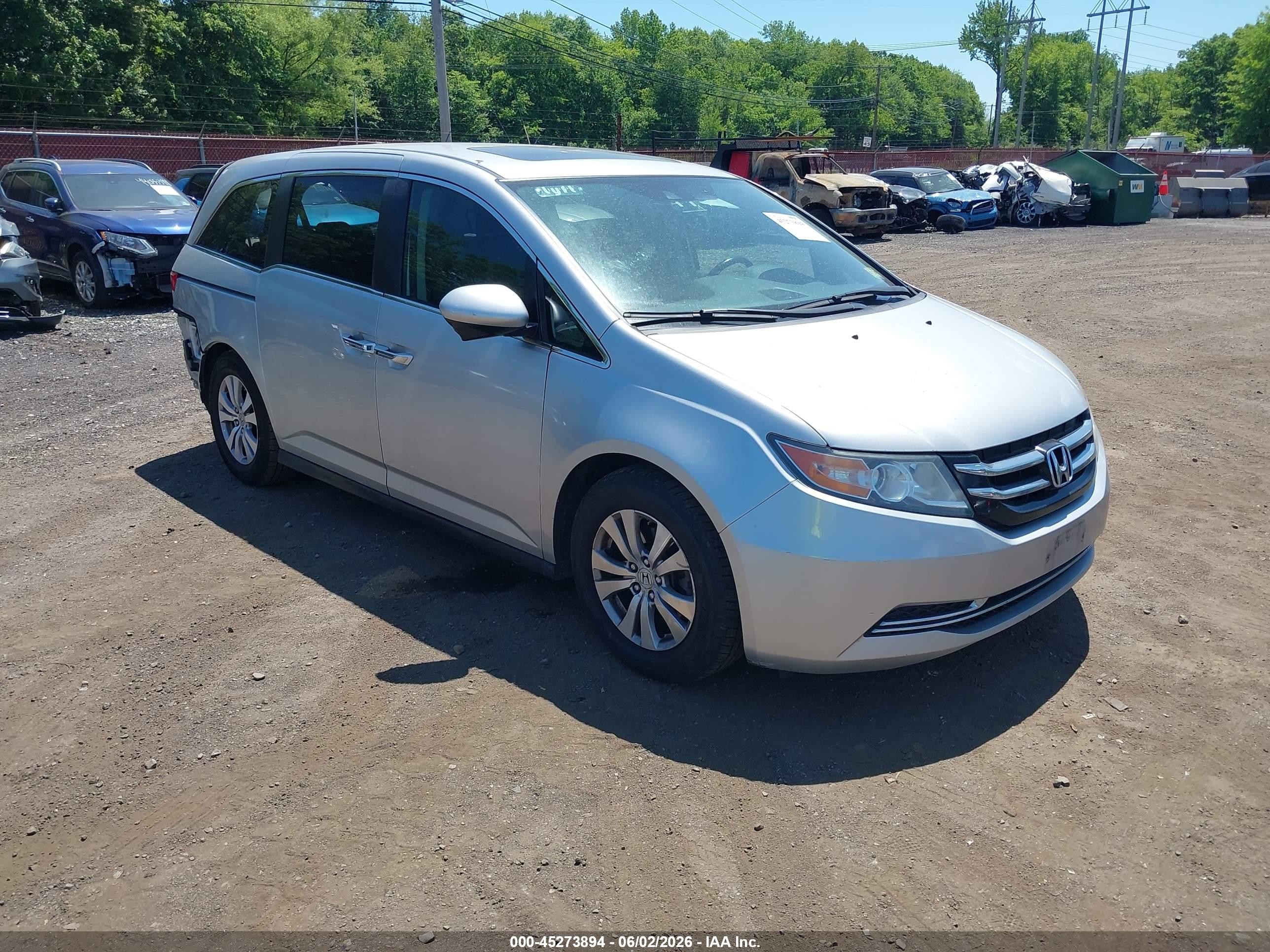 2014 Honda Odyssey Ex-l Gray vin: 5FNRL5H6XEB134768