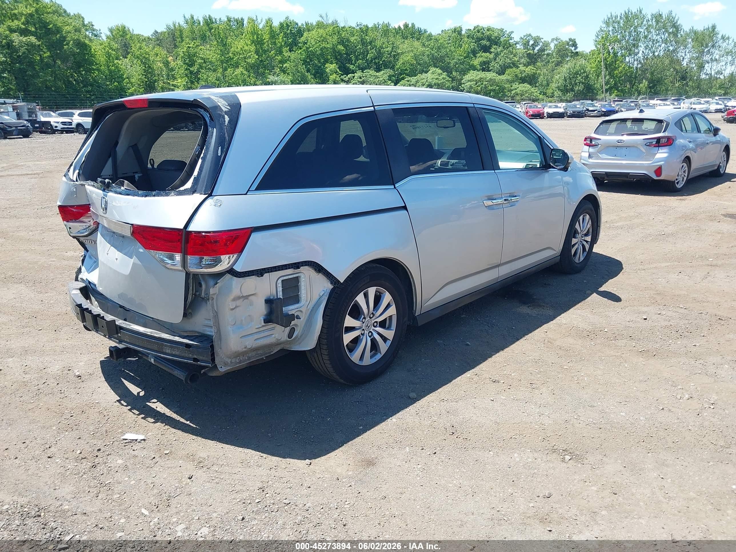 2014 Honda Odyssey Ex-l Gray vin: 5FNRL5H6XEB134768
