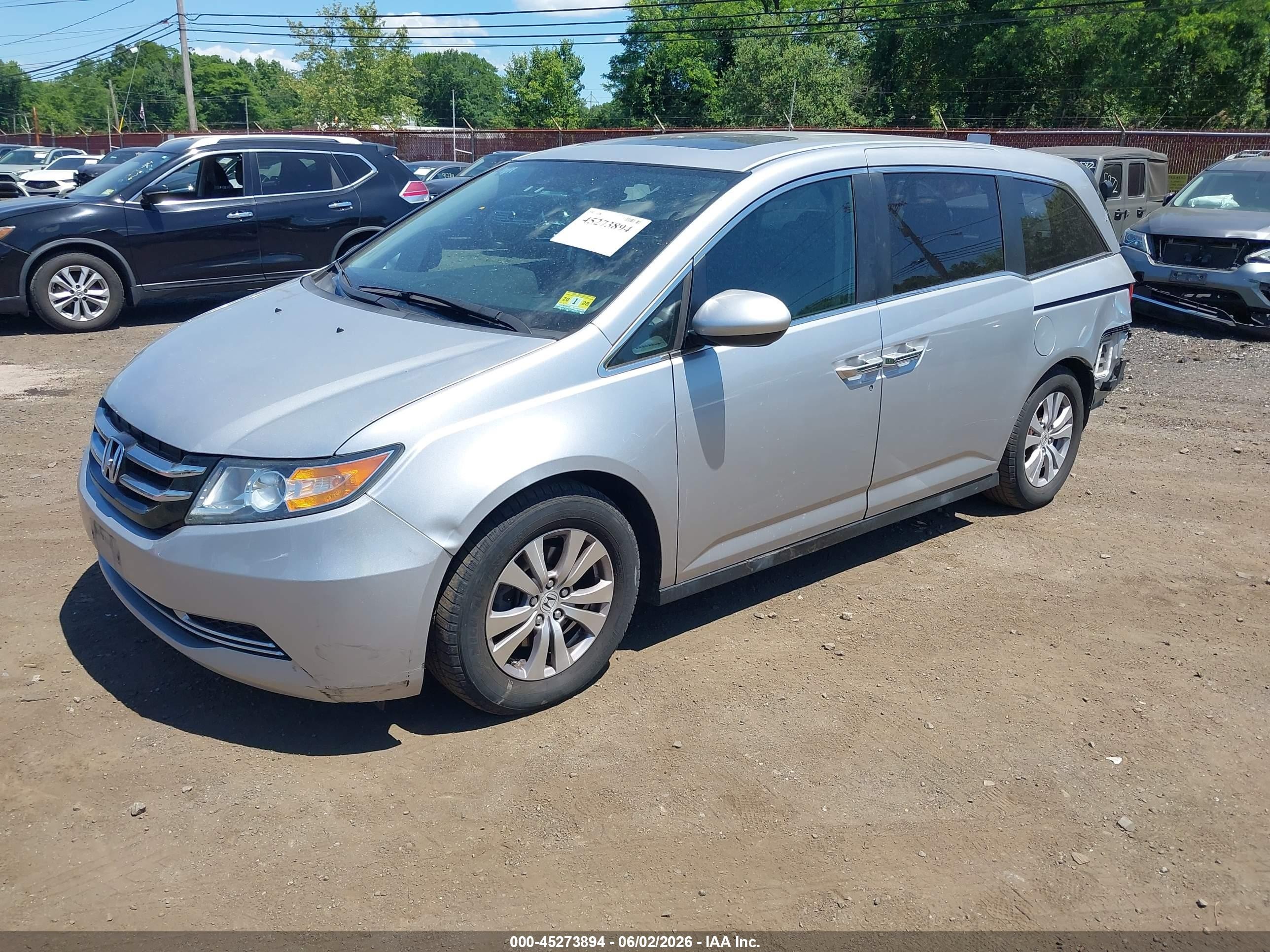 2014 Honda Odyssey Ex-l Gray vin: 5FNRL5H6XEB134768