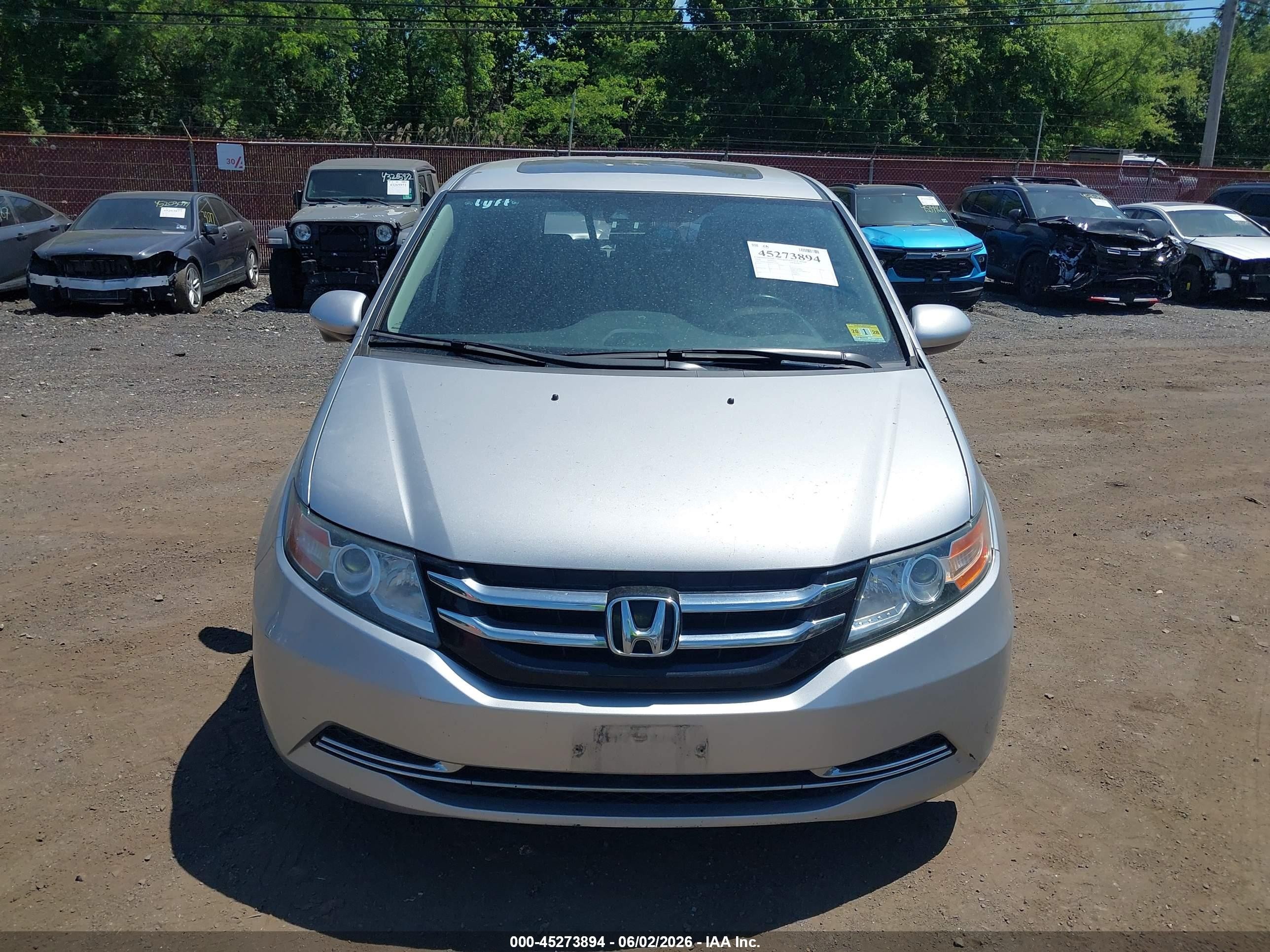 2014 Honda Odyssey Ex-l Gray vin: 5FNRL5H6XEB134768