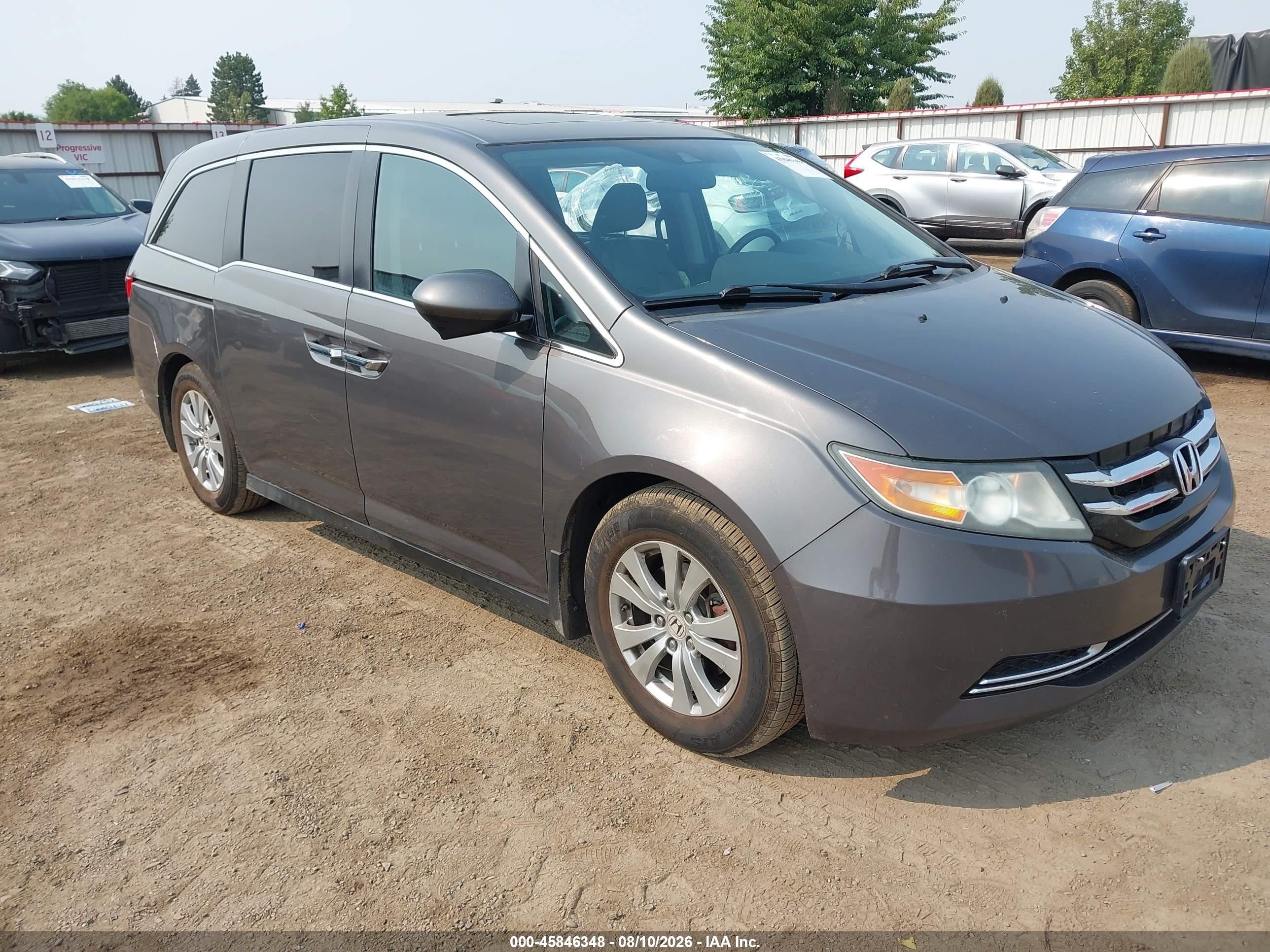 2014 Honda Odyssey Ex-l Gray vin: 5FNRL5H6XEB136648