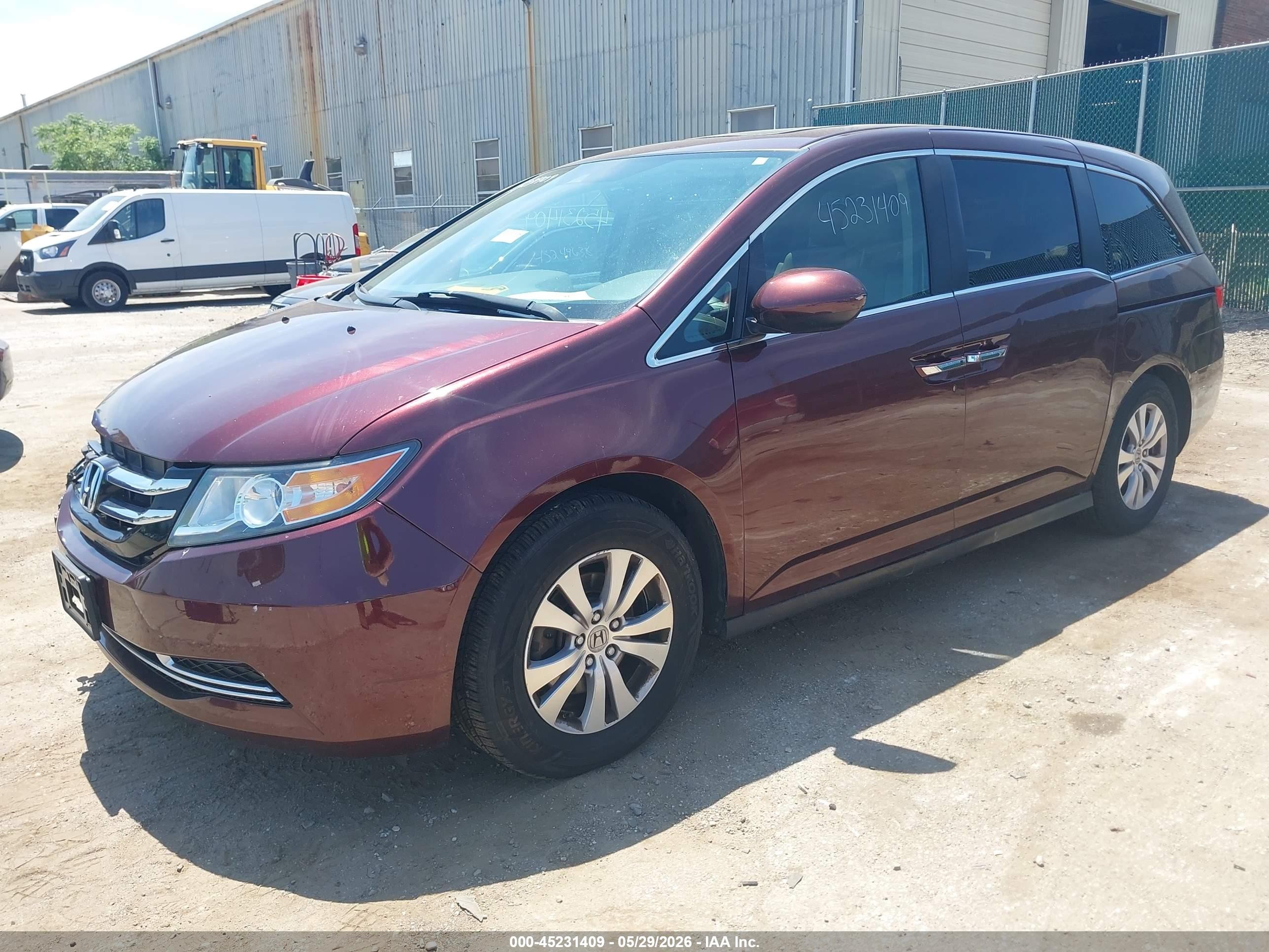 2015 Honda Odyssey Ex-l Burgundy vin: 5FNRL5H6XFB042139