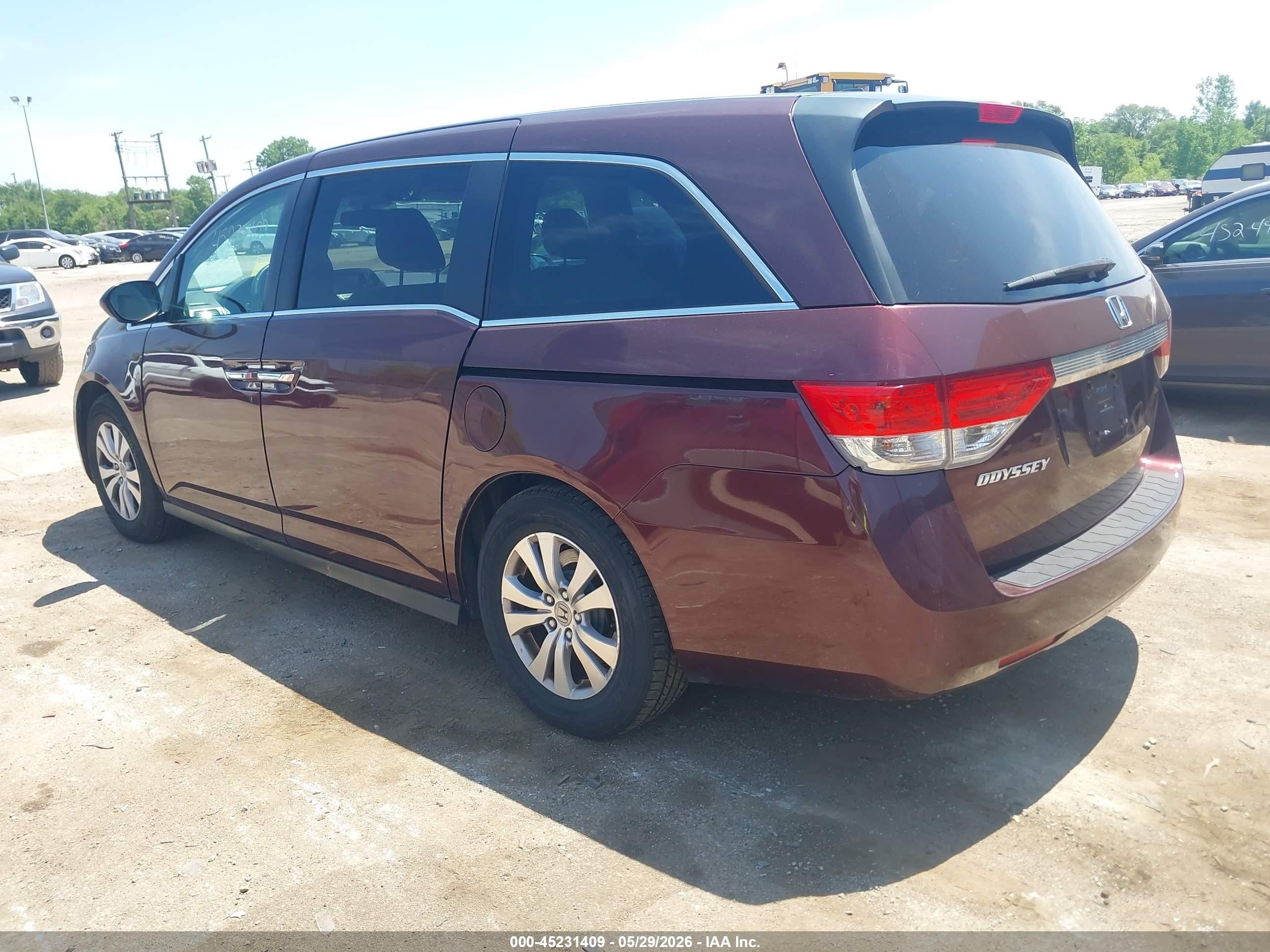 2015 Honda Odyssey Ex-l Burgundy vin: 5FNRL5H6XFB042139