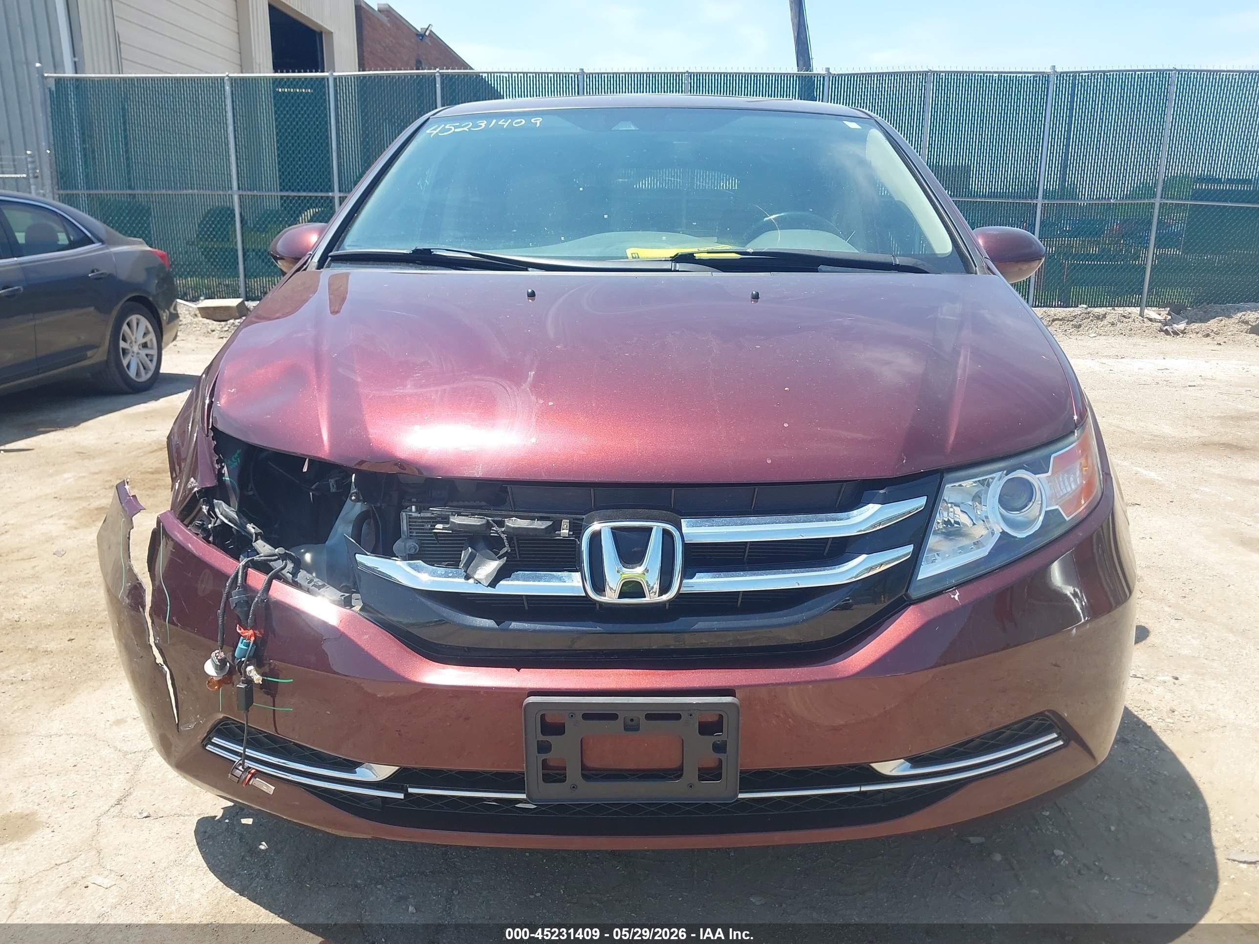 2015 Honda Odyssey Ex-l Burgundy vin: 5FNRL5H6XFB042139