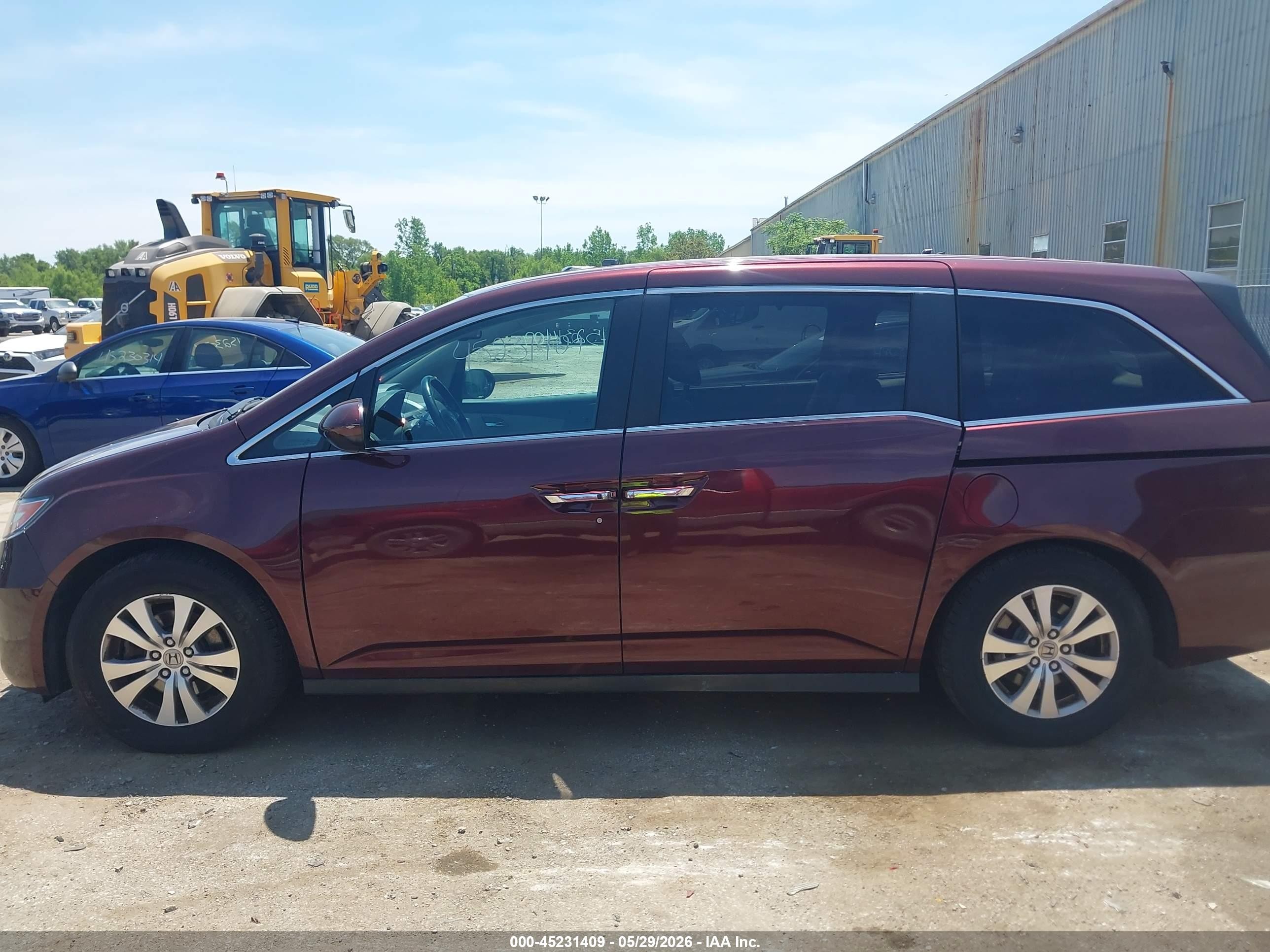2015 Honda Odyssey Ex-l Burgundy vin: 5FNRL5H6XFB042139