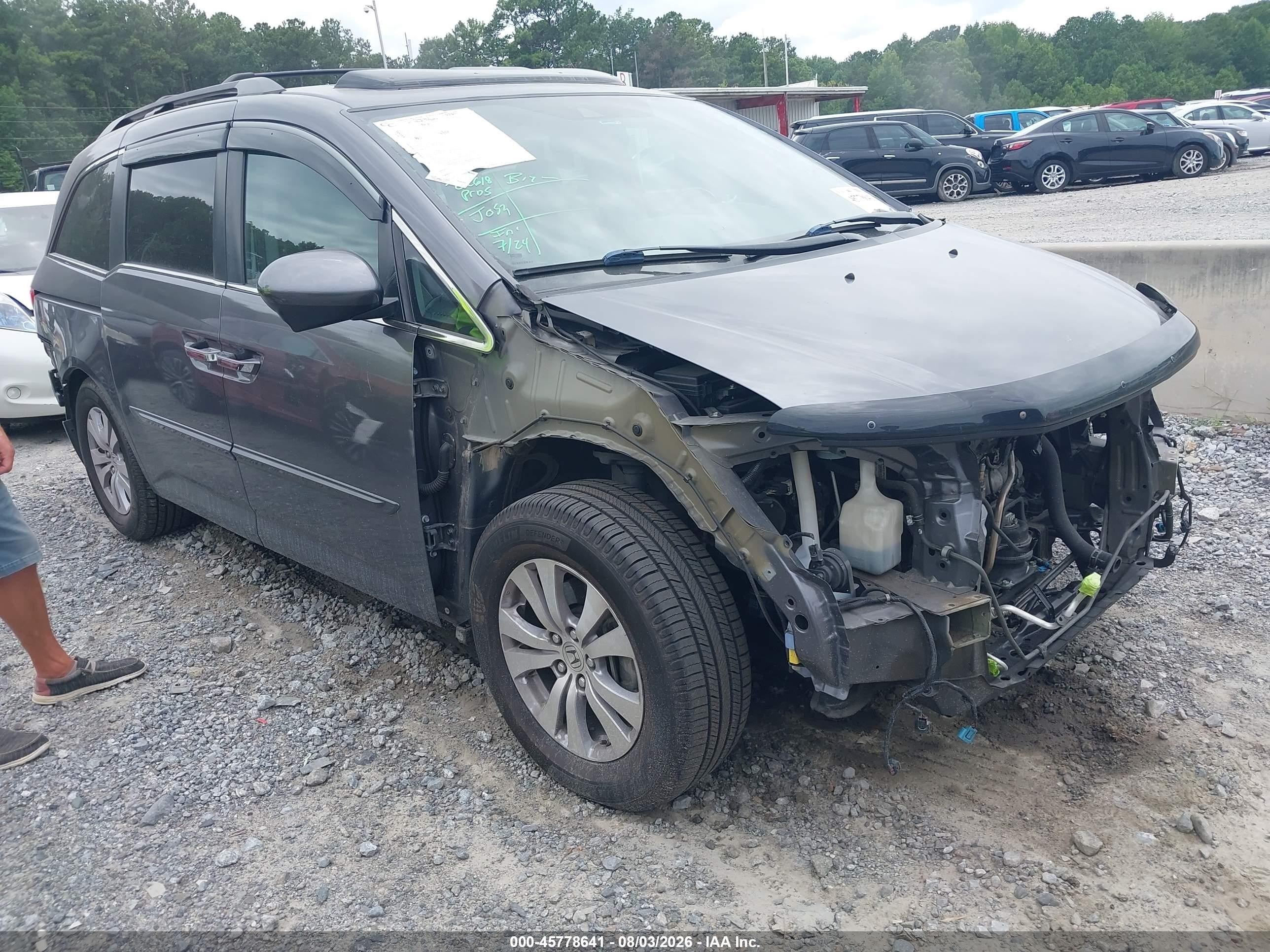 2015 Honda Odyssey Ex-l Gray vin: 5FNRL5H6XFB043968