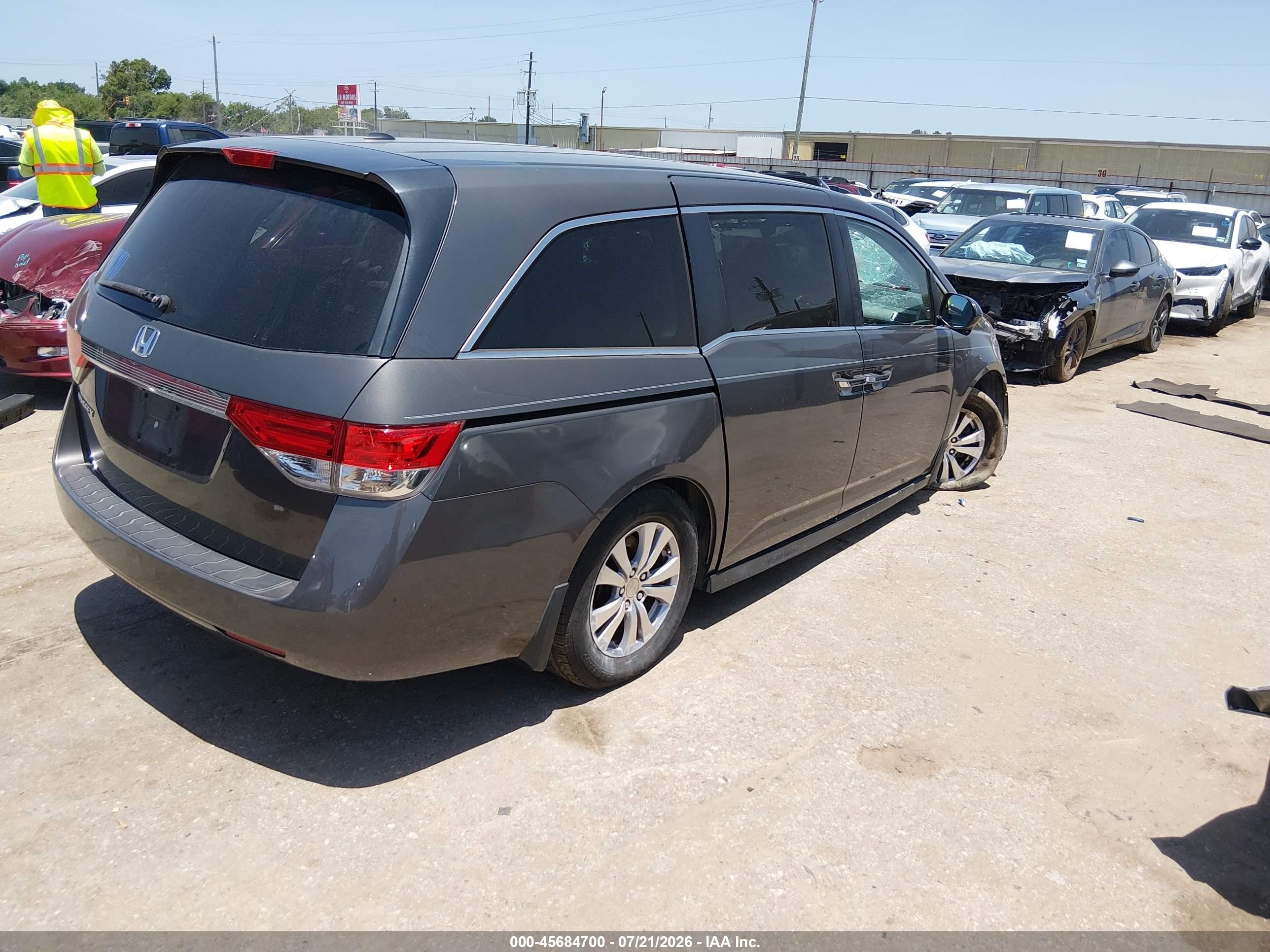 2015 Honda Odyssey Ex-l Gray vin: 5FNRL5H6XFB058938