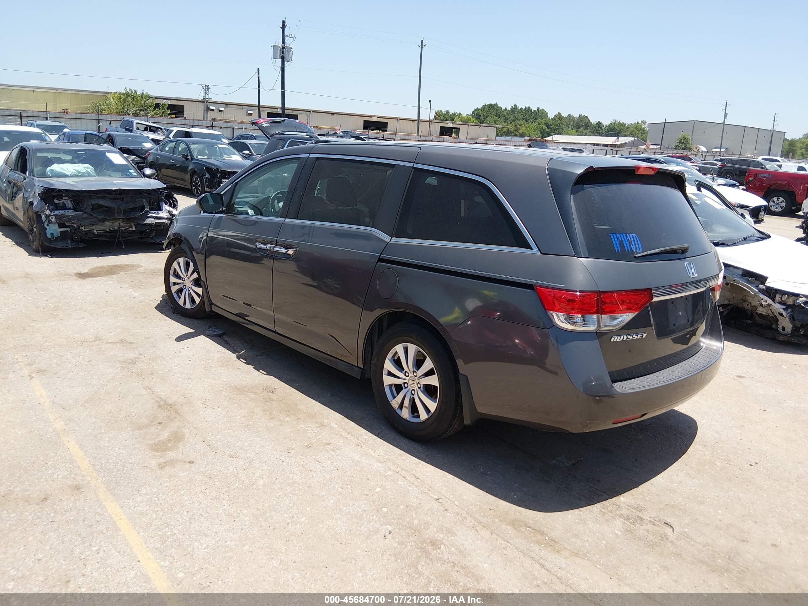 2015 Honda Odyssey Ex-l Gray vin: 5FNRL5H6XFB058938