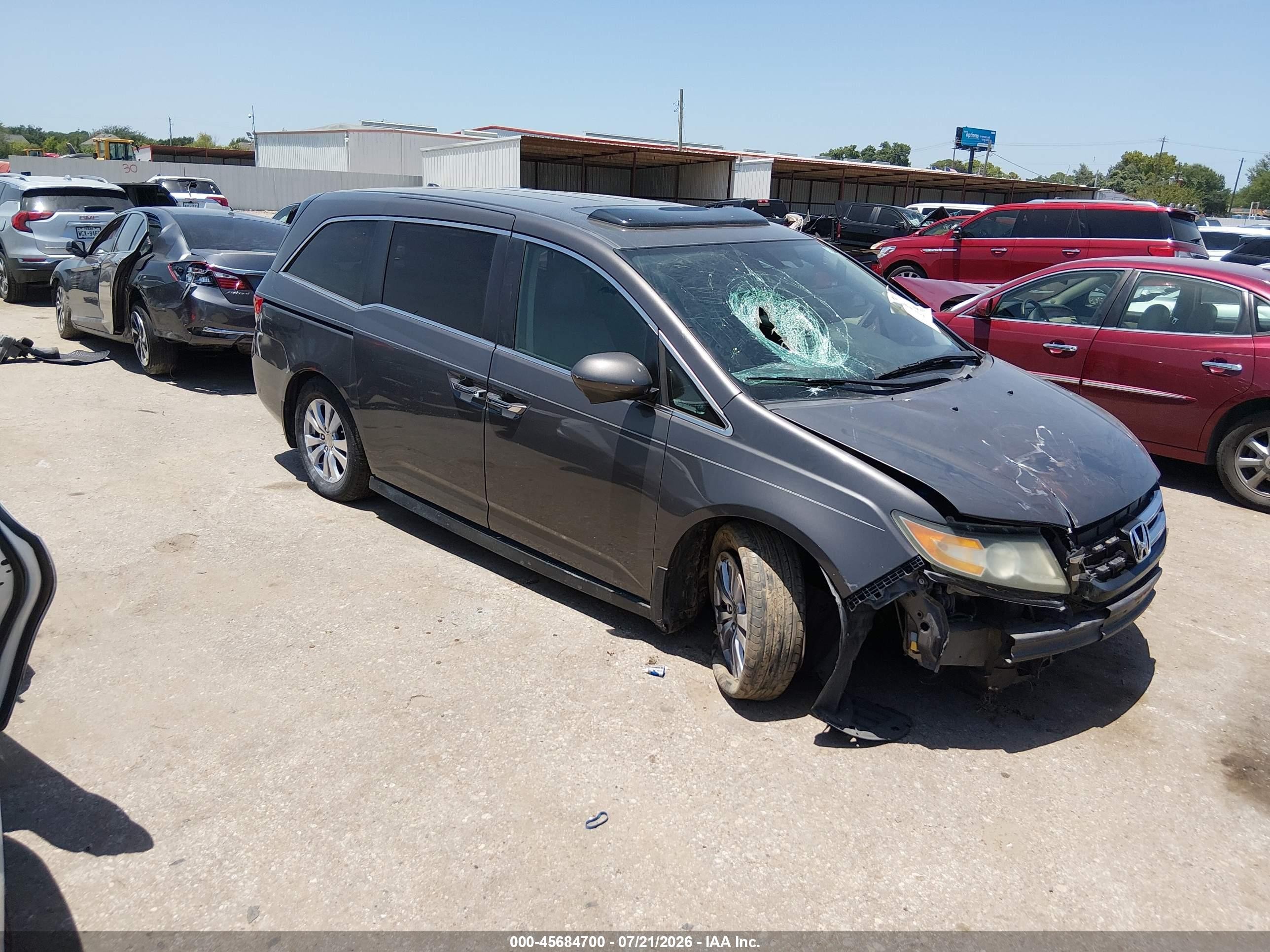 2015 Honda Odyssey Ex-l Gray vin: 5FNRL5H6XFB058938