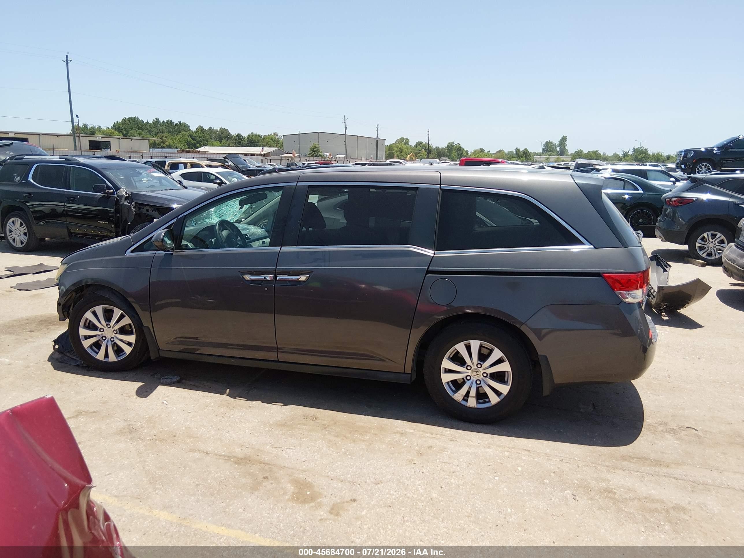 2015 Honda Odyssey Ex-l Gray vin: 5FNRL5H6XFB058938